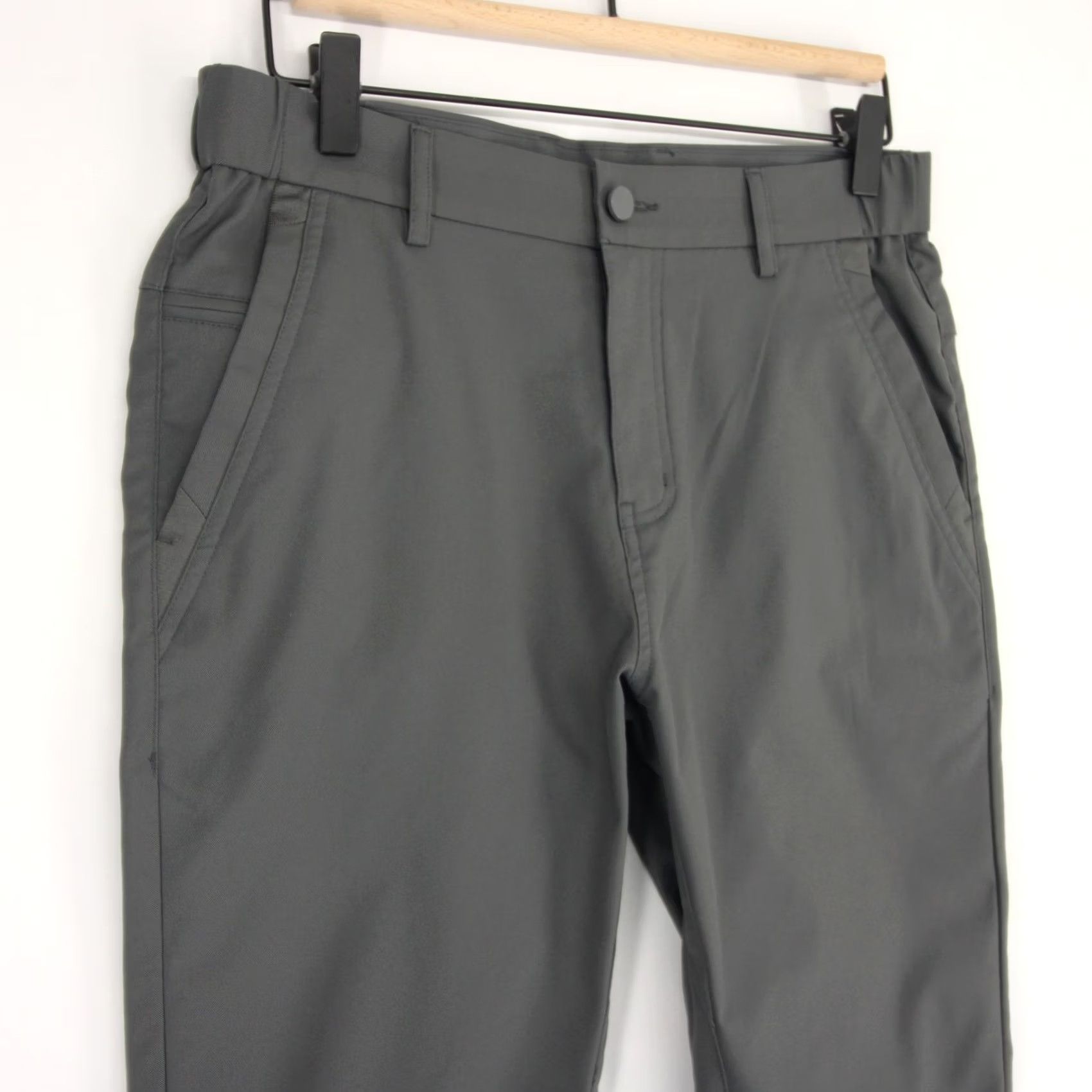 Vintage Jack Archer Jetsetter Pants Mens 29x32 Gray Charcoal Chino Performance Stretch Slim Front Zip Fly Button Pockets Back Pockets Technical 30 in Inseam Size US 29 - 2 Thumbnail