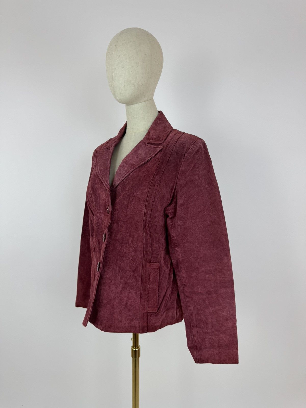 Jones New York × Vintage Jones New York Leather Jacket Burgundy Womens Size Large Size L / US 10 / IT 46 - 2 Thumbnail