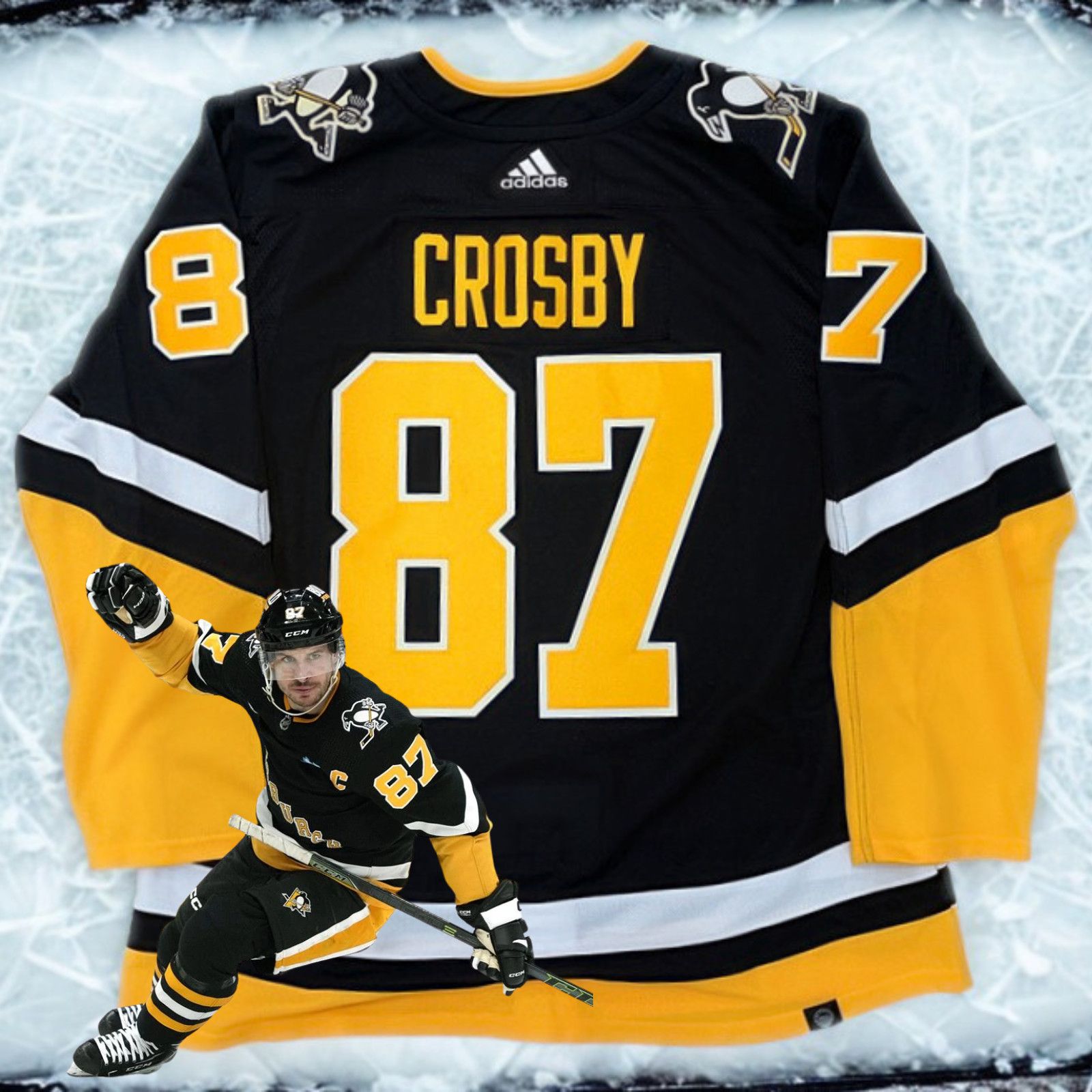 Adidas Sidney Crosby Pittsburgh Penguins Adidas Jersey Sz. 56 2XL Size US XXL / EU 58 / 5 - 7 Thumbnail