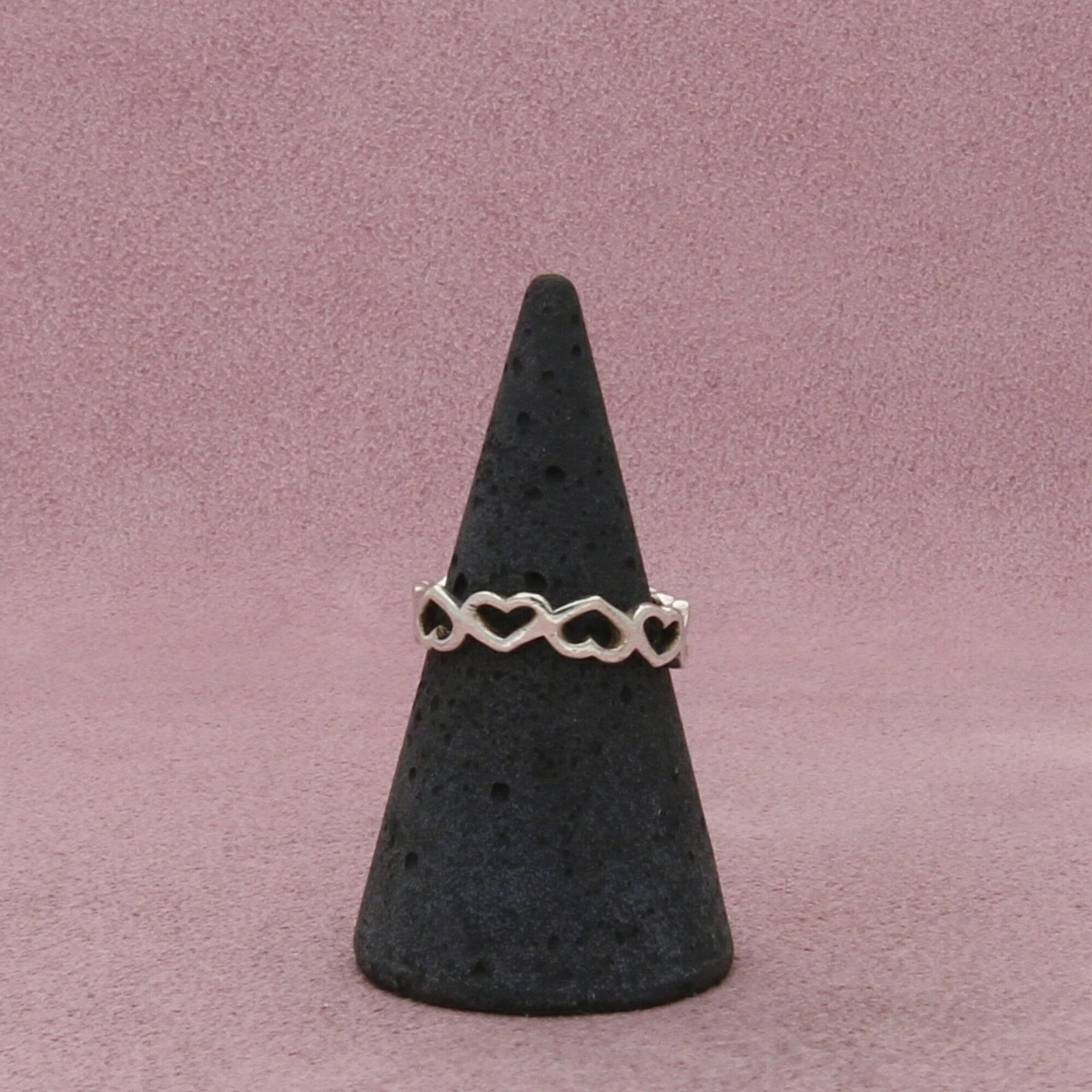 Sterling Silver sterling silver hearts band ring size 6 Size ONE SIZE - 4 Thumbnail