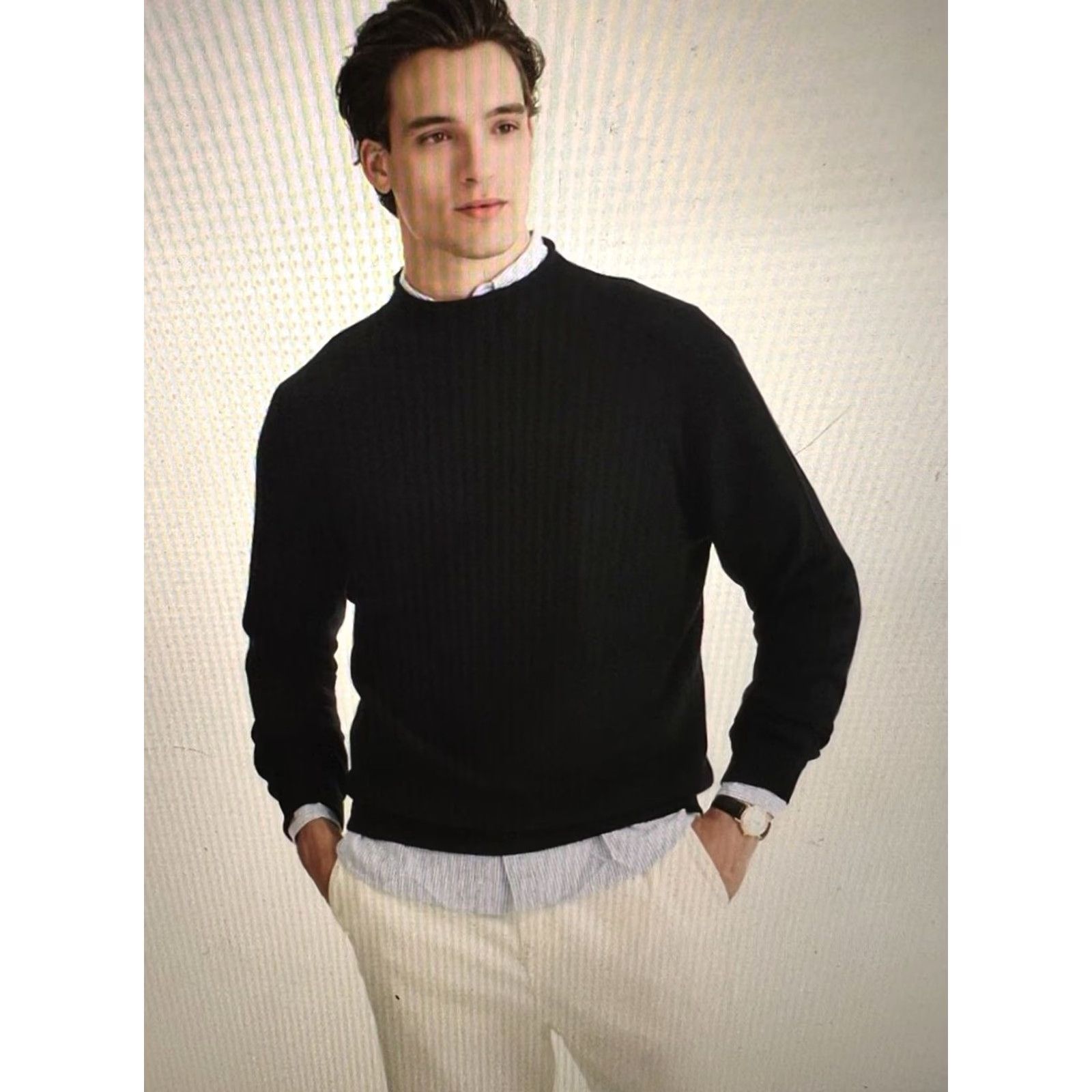 NAADAM Nadaam Men’s Lightweight Cashmere Wool Roll Neck Sweater 2XL Navy Blue Size US XXL / EU 58 / 5 - 2 Thumbnail