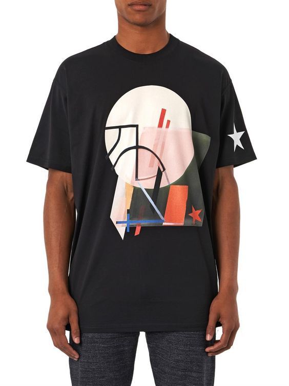 Givenchy Black Abstract Geometric Star Oversized T-Shirt Size US XXS / EU 40 - 3 Thumbnail