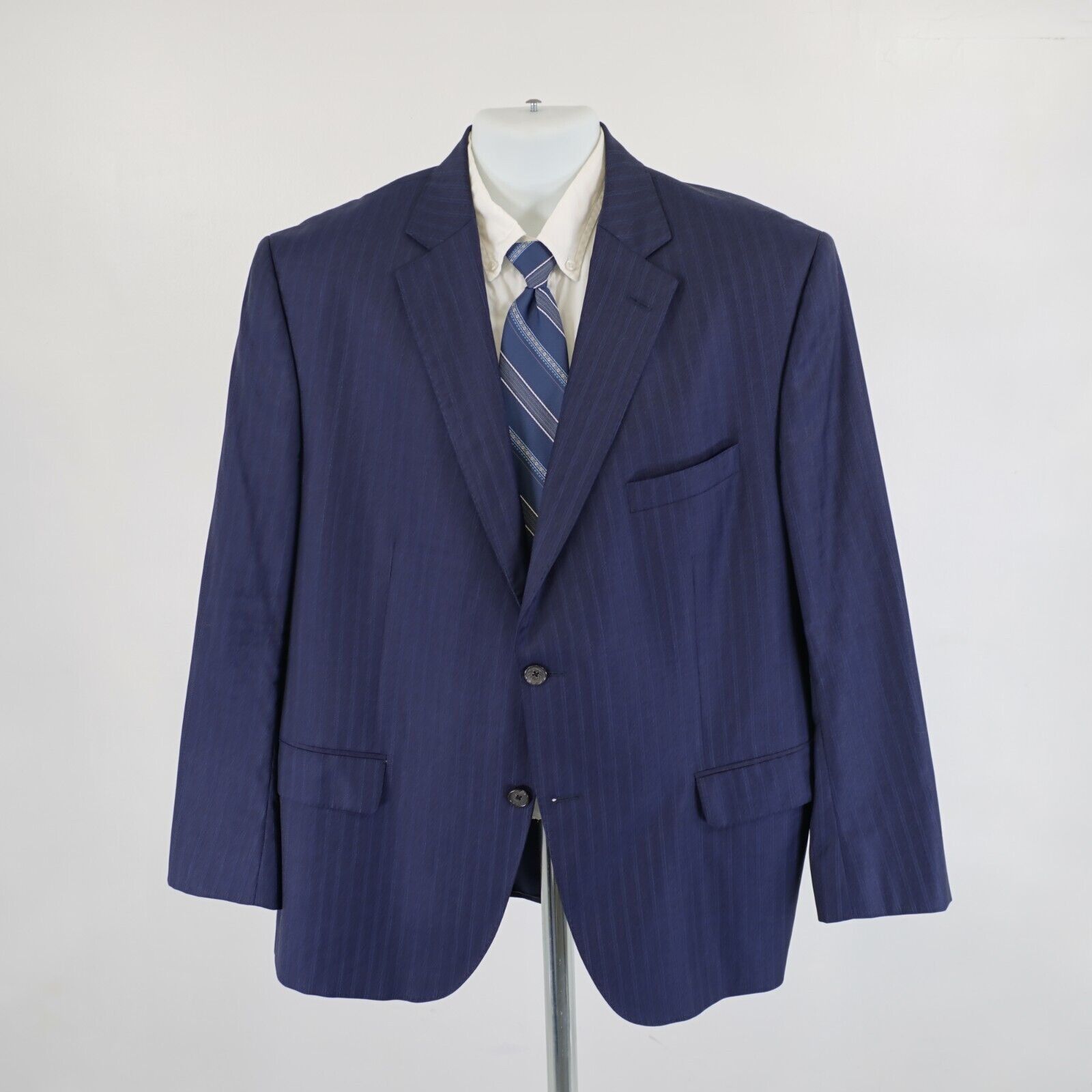 Loro Piana Loro Piana Cremieux Super 130S Wool Denver CT Blue Striped S Size 44S - 4 Thumbnail