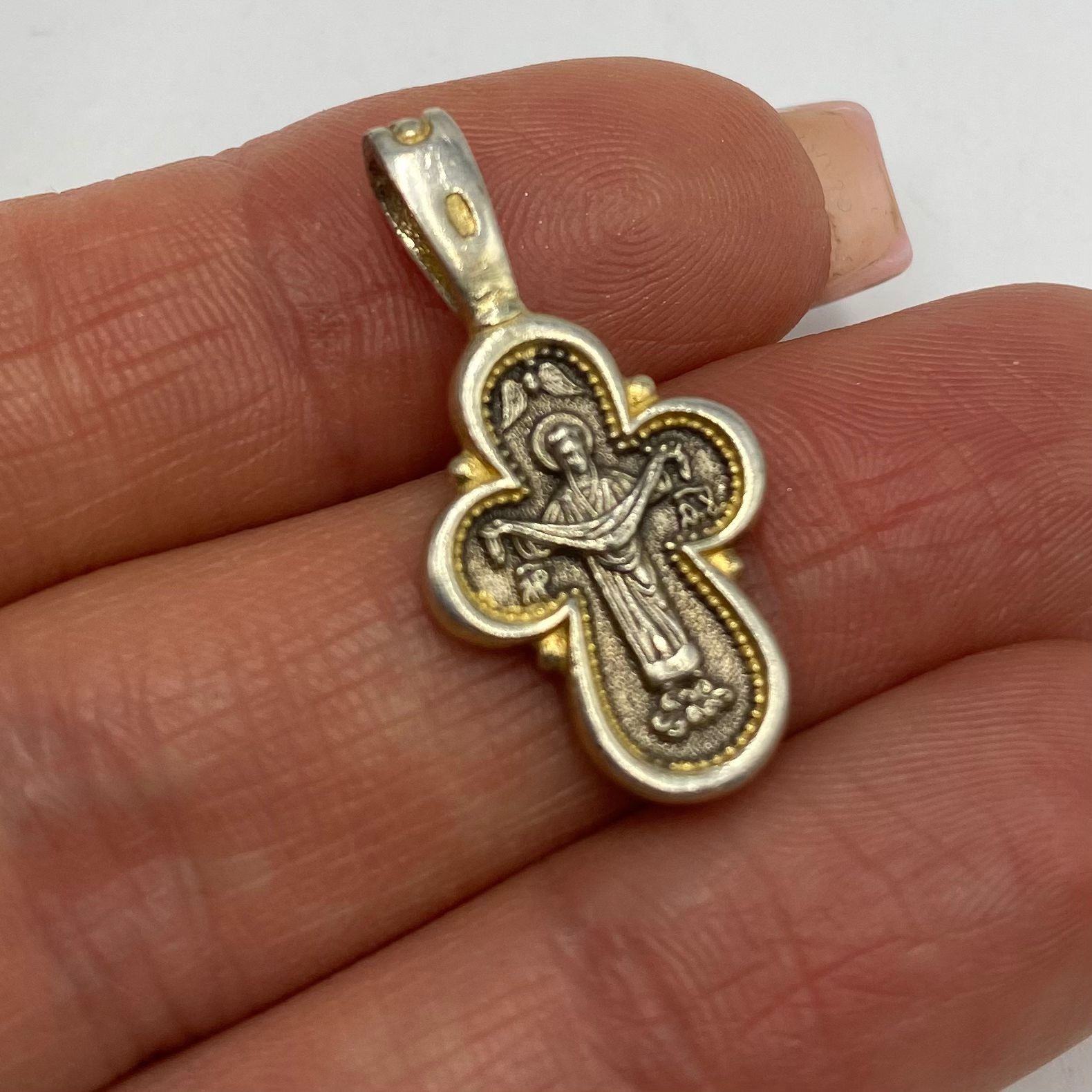Vintage Vintage Orthodox Double-Sided Pendant - 925 Sterling Silver Size ONE SIZE - 8 Thumbnail