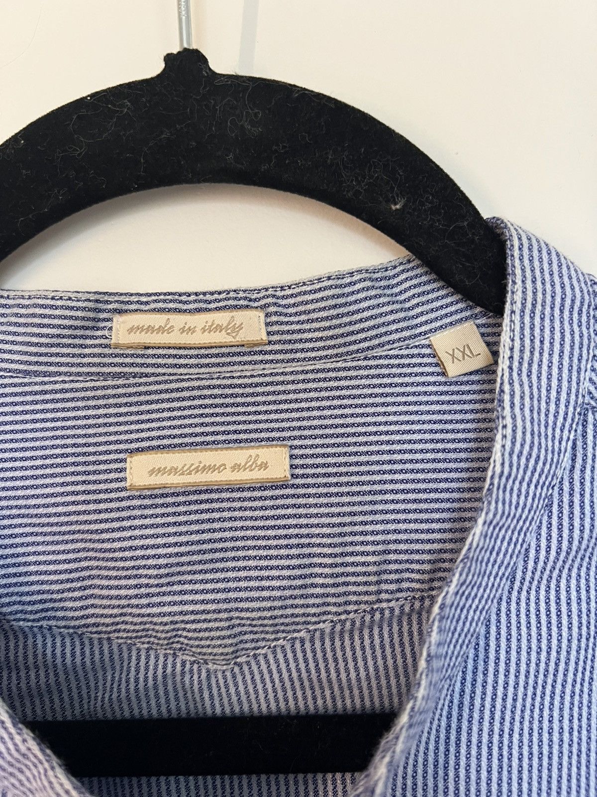 Massimo Alba Striped Band Collar Long Sleeve Button Up Size US XXL / EU 58 / 5 - 8 Thumbnail