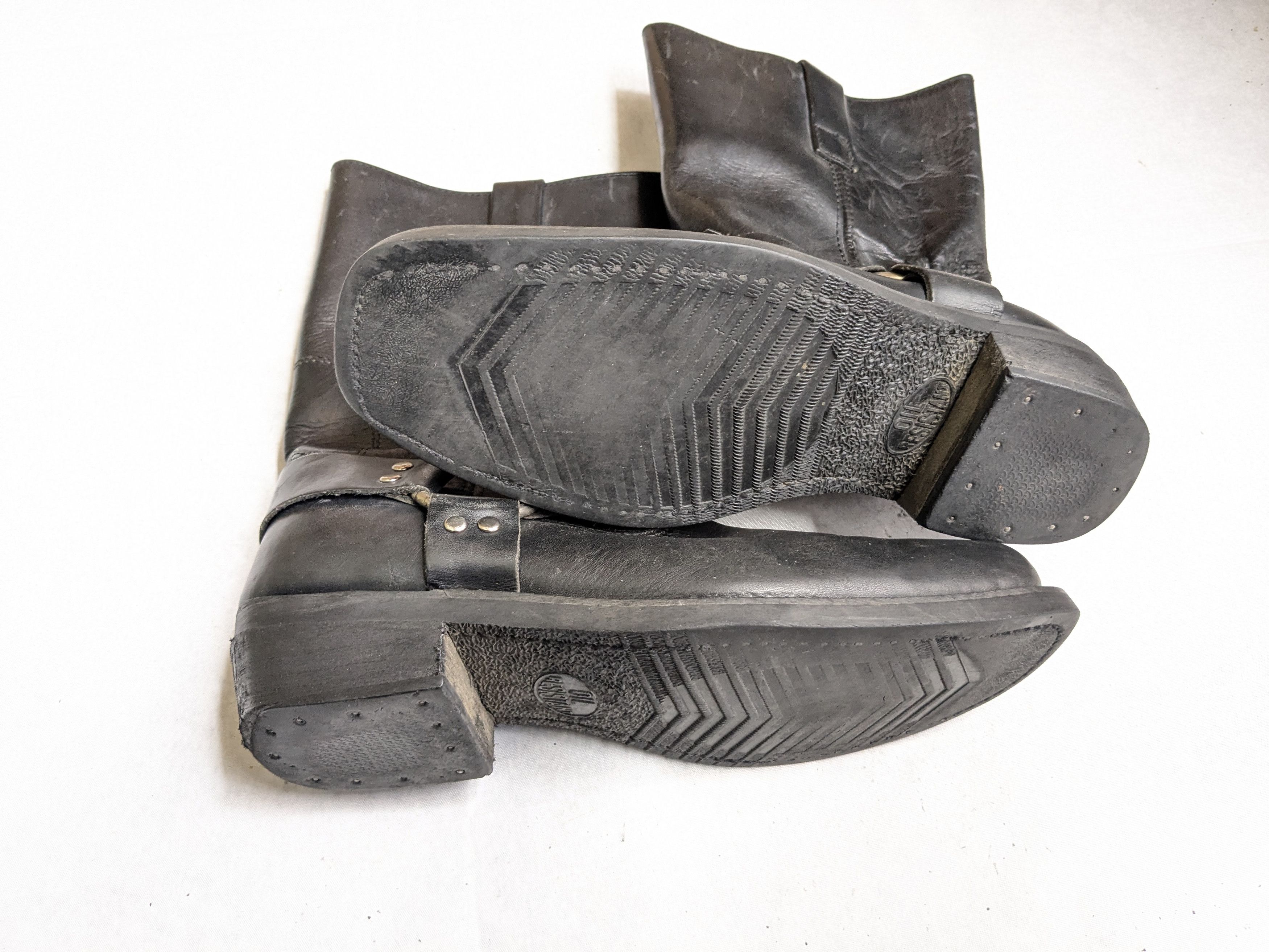 Genuine Leather Vintage Harness Boots Black Leather 11 Motorcycle Biker Size US 11 / EU 44 - 14 Thumbnail