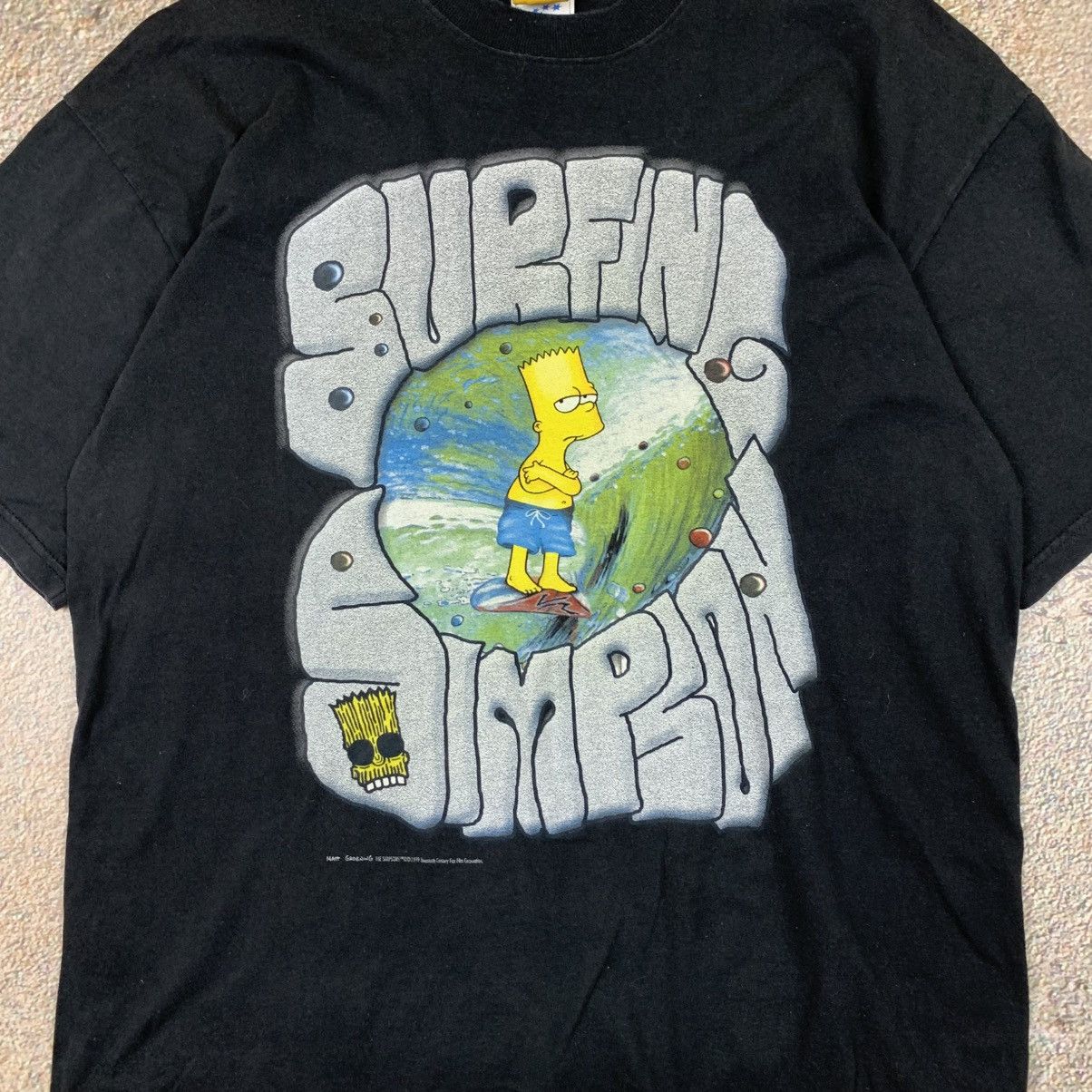 The Simpsons 2000 Surfing Simpson Bart T Shirt Size US XL / EU 56 / 4 - 2 Thumbnail