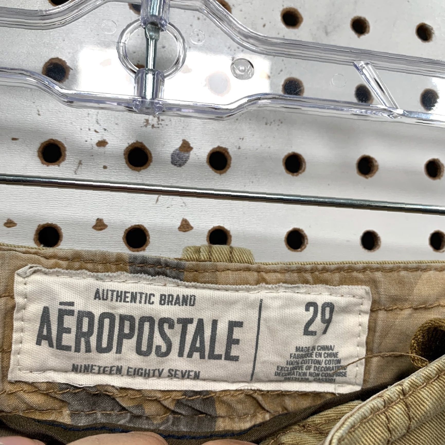 Vintage Aéropostale Cargo Shorts Mens 29 Outdoor Pockets 30x10.5 Beige Cotton Cargo Pocket Regular Rise Mid-Front Flat Front Casual Summer Outdoor Mens Size US 29 - 3 Thumbnail