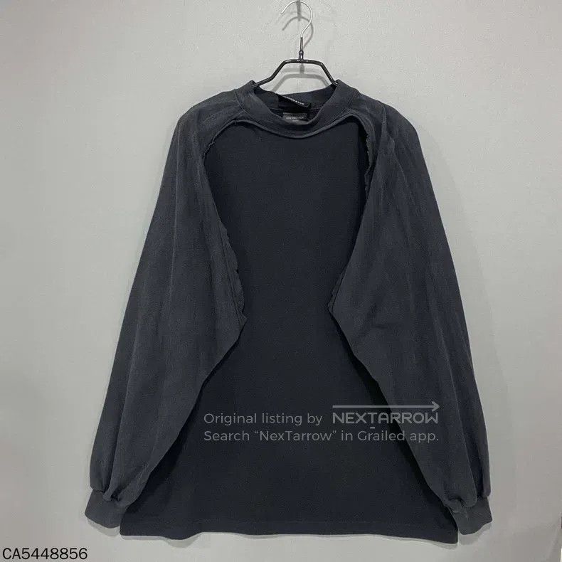Balenciaga Balenciaga Distressed Long Sleeve Patchwork Vest Size US S / EU 44-46 / 1 - 1 Thumbnail