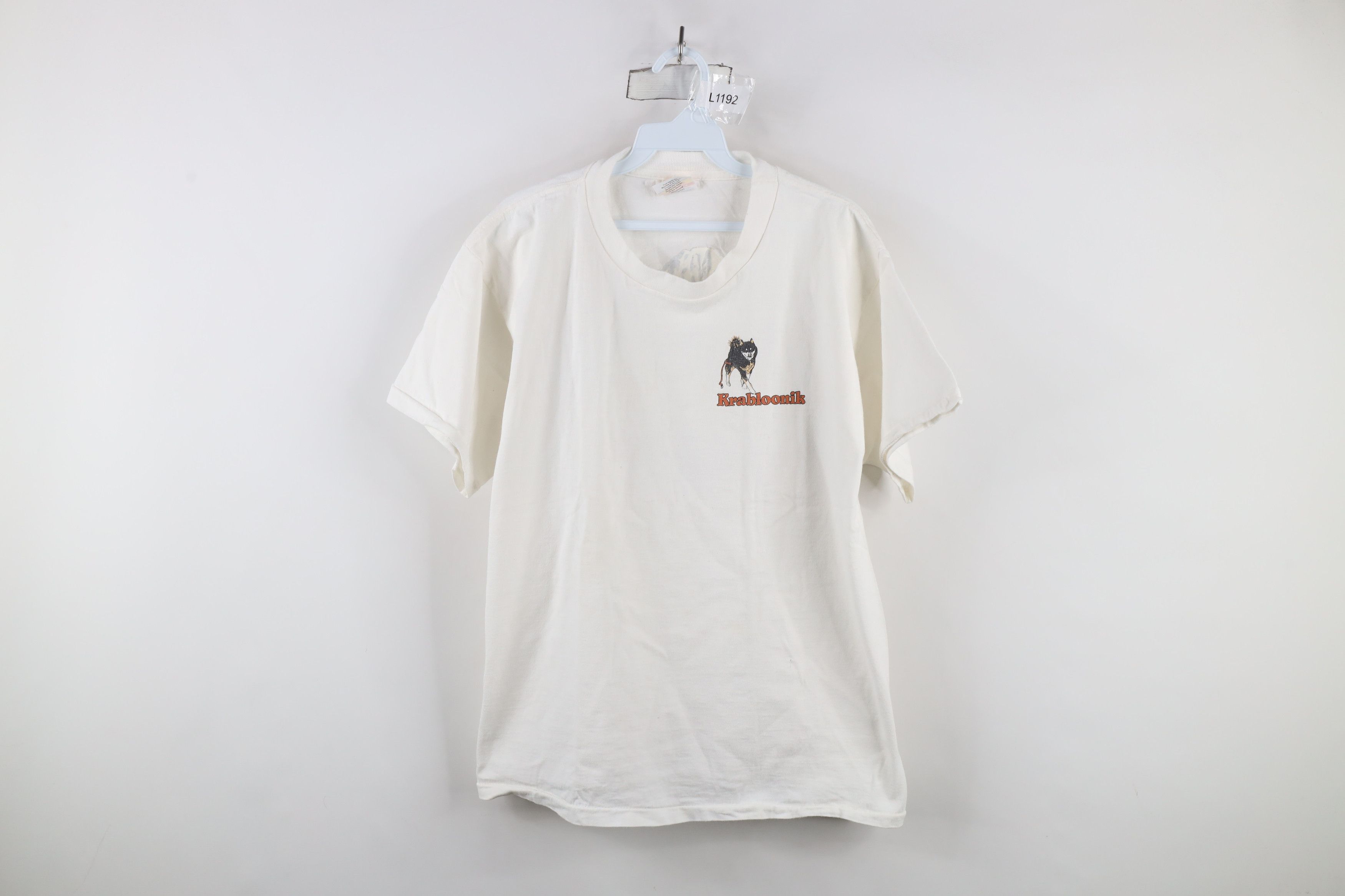 Vintage Vintage 90s Spell Out Krabloonik Kennels Dog T-Shirt USA Size US L / EU 52-54 / 3 - 1 Thumbnail