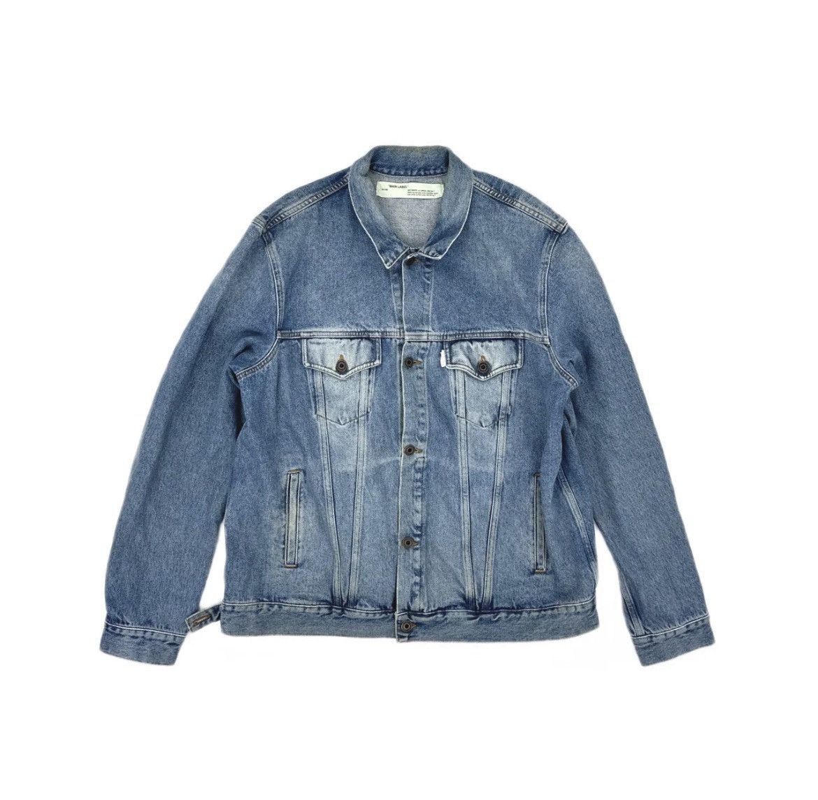 Off-White Off-White Sprayed Diagonals Denim Jacket Size US L / EU 52-54 / 3 - 2 Thumbnail