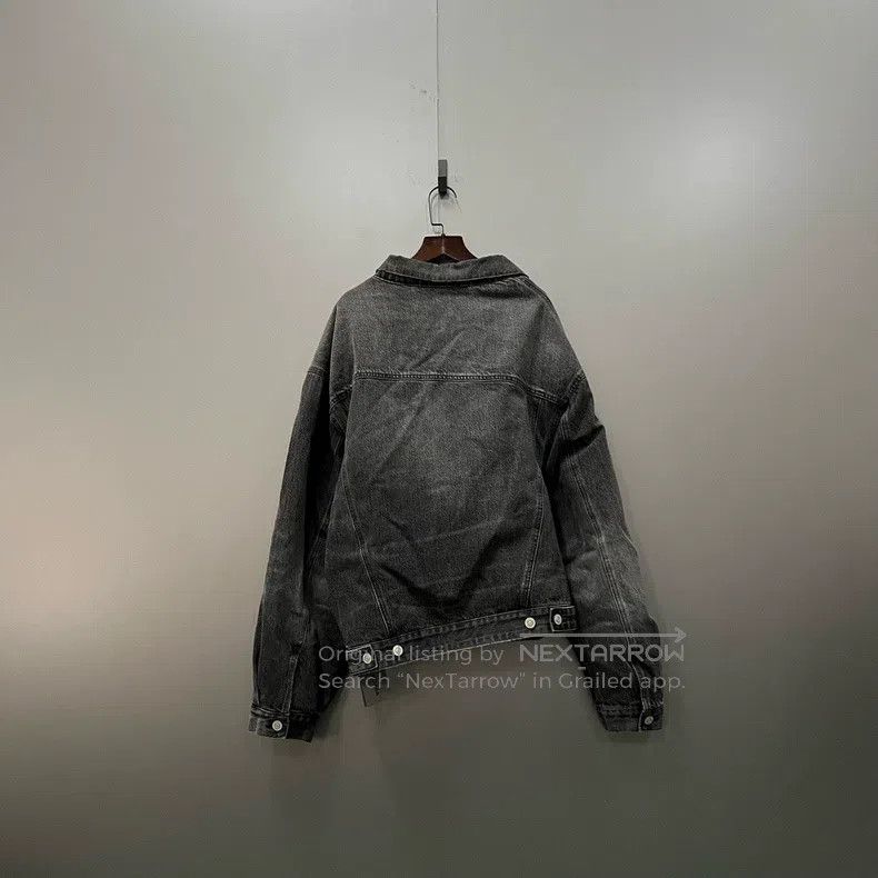 Balenciaga Black Washed Irregular Denim Jacket
