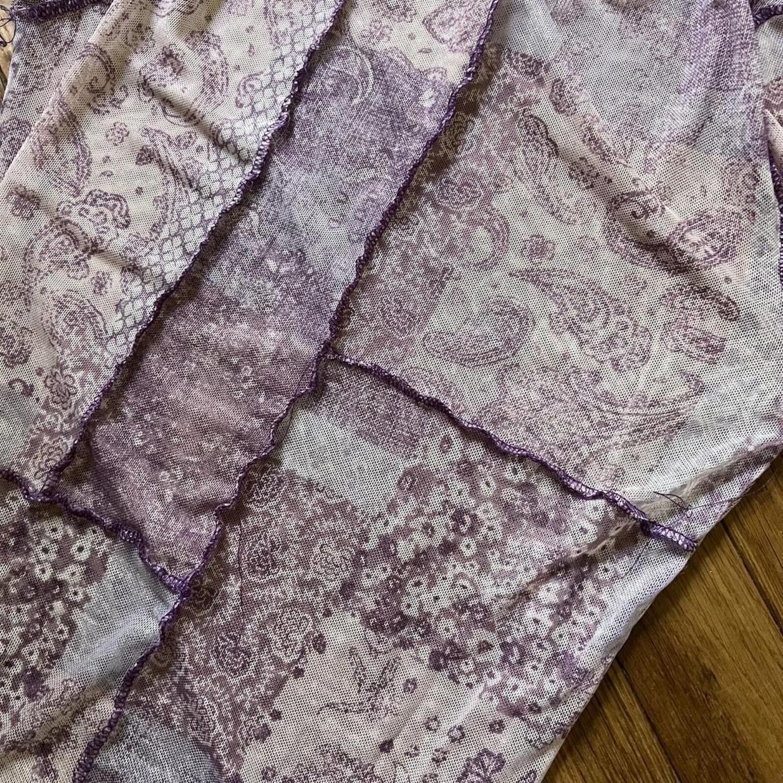 rue21 Purple and white paisley mesh bodysuit Size ONE SIZE - 4 Thumbnail