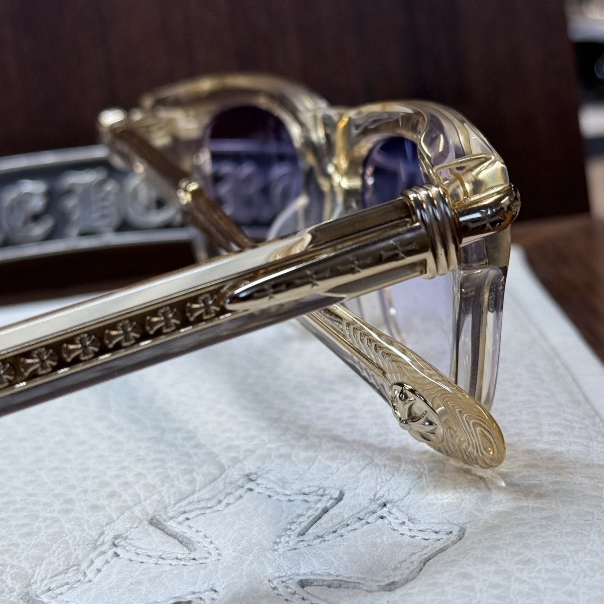 Chrome Hearts Chrome Hearts TRYPOLEAGAIN 1/1 Sunglasses Size ONE SIZE - 9 Thumbnail