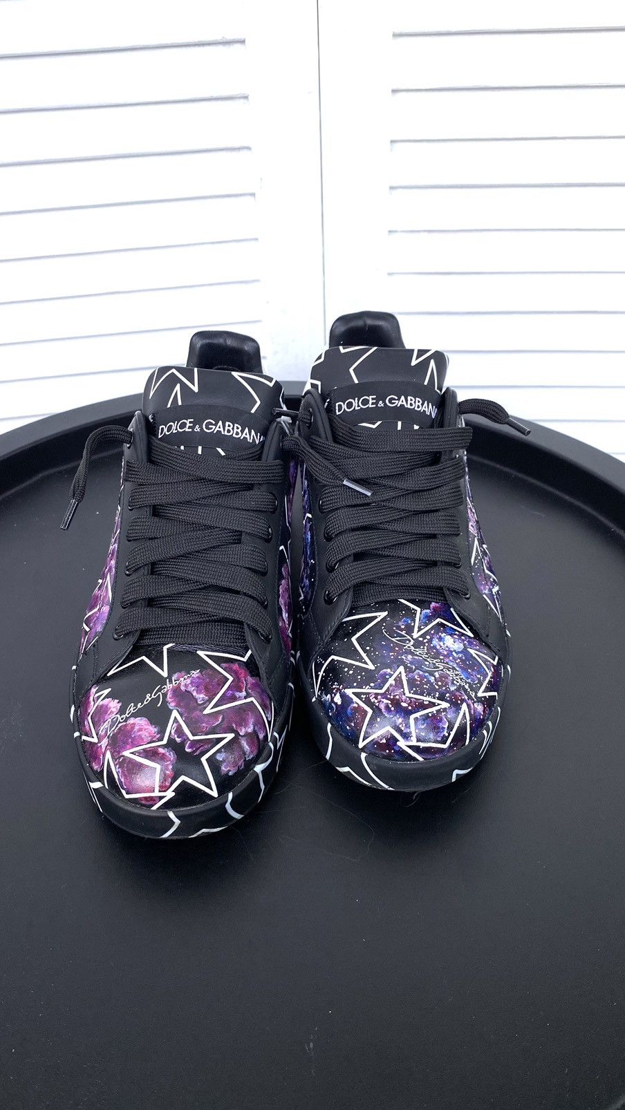 Dolce & Gabbana × Vintage Dolce & Gabbana Mixed Star Print Portofino Custom Sneakers Size US 7 / IT 37 - 7 Thumbnail