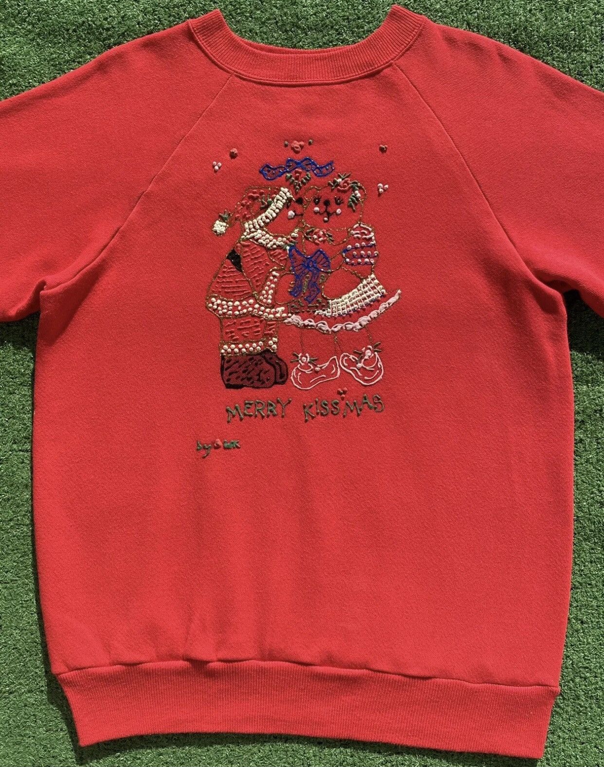 Hanes VTG Handmade Christmas Bear Merry Kissmas Sweatshirt Small Size S / US 4 / IT 40 - 3 Thumbnail