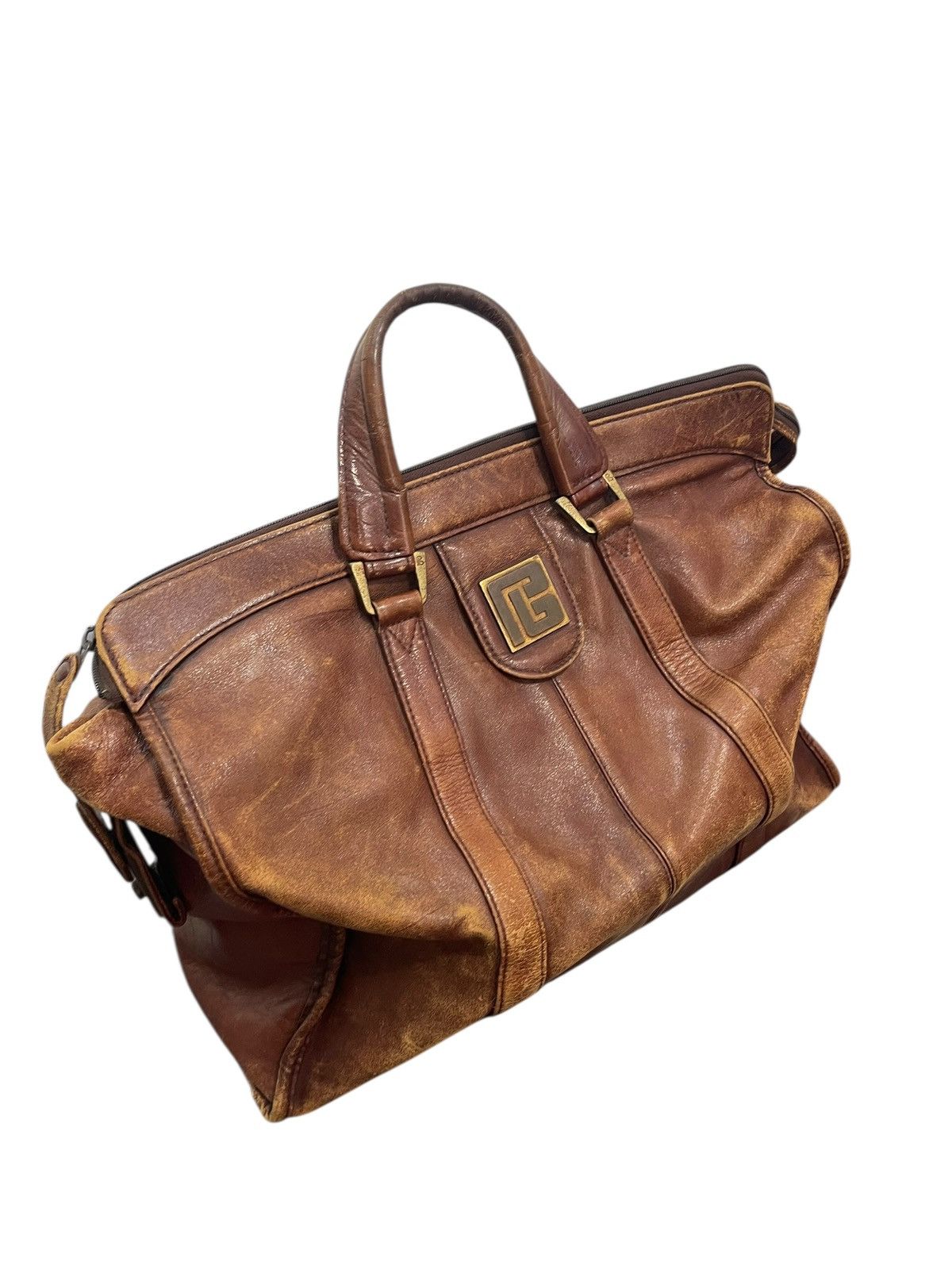 Pierre Balmain Full Leather Vtg 80s Pierre Balmain Beauty Patina Bag 2🟩1 Size ONE SIZE - 4 Thumbnail