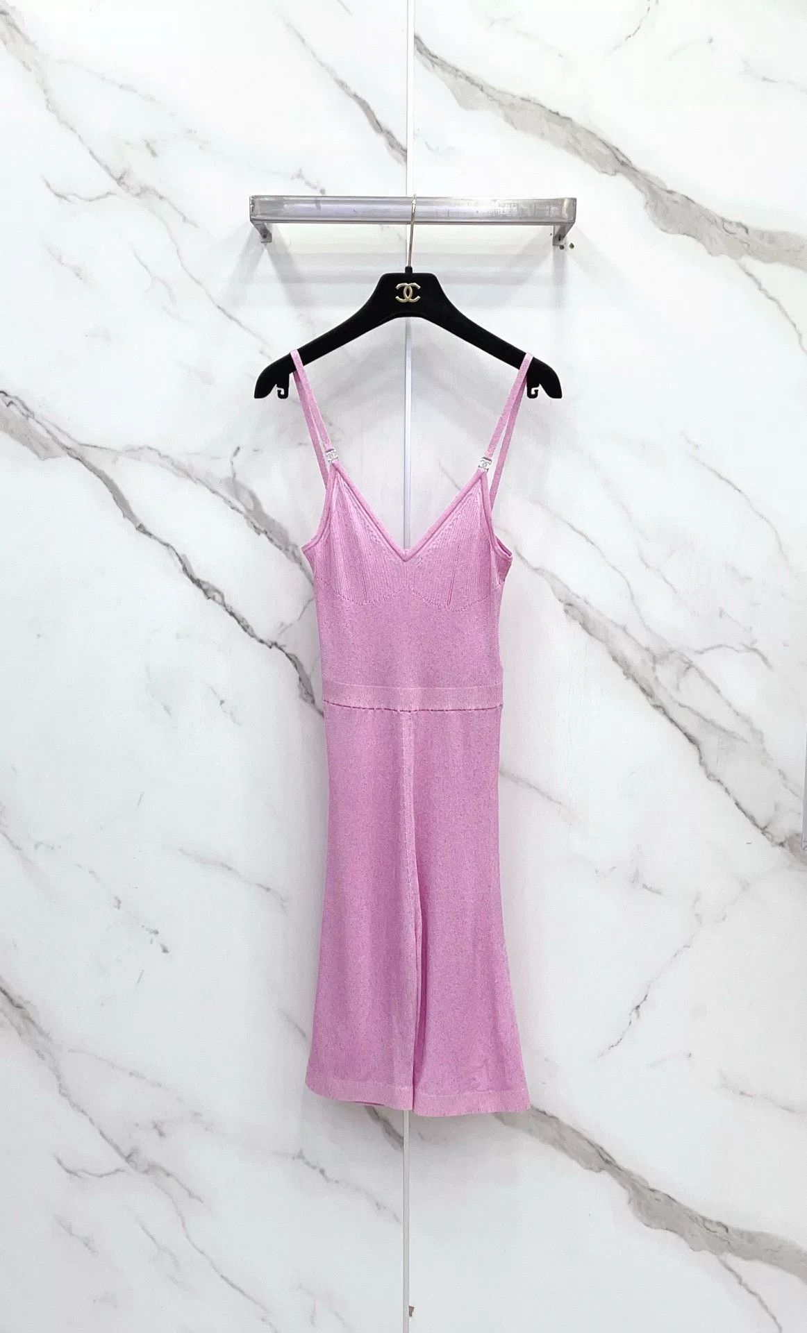 Chanel Chanel 23P Pink Knit Camisole Jumpsuit Size 36" / US 14 / IT 50 - 1 Thumbnail