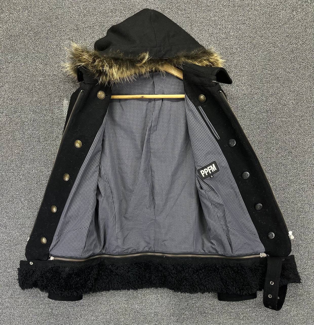 PPFM Vintage PPFM Fur Hoodie Punk Style Wool Jacket Size US S / EU 44-46 / 1 - 6 Thumbnail