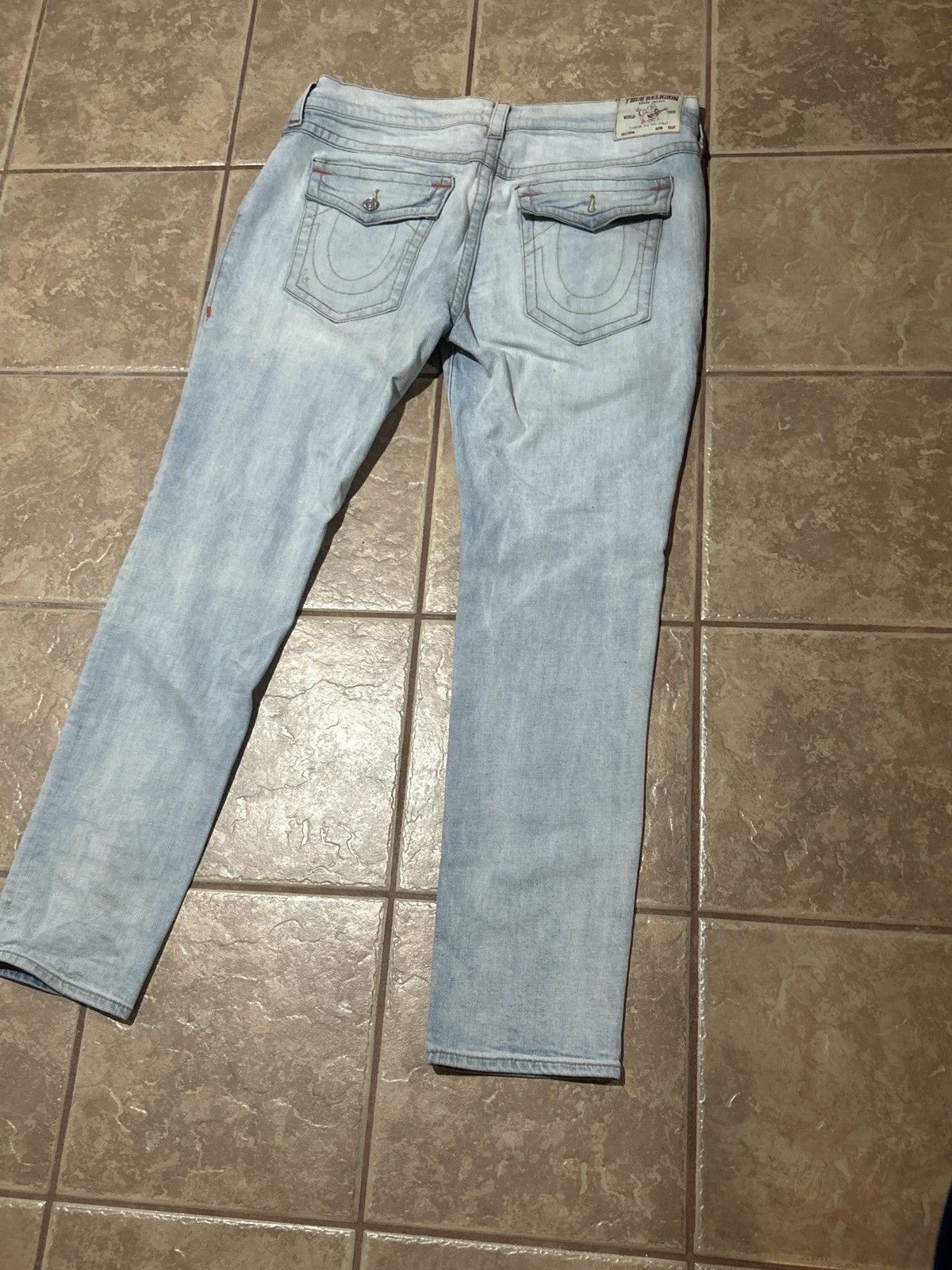 True Religion True Religion Blue White Rocco Jeans Size US 40 / EU 56 - 1 Thumbnail