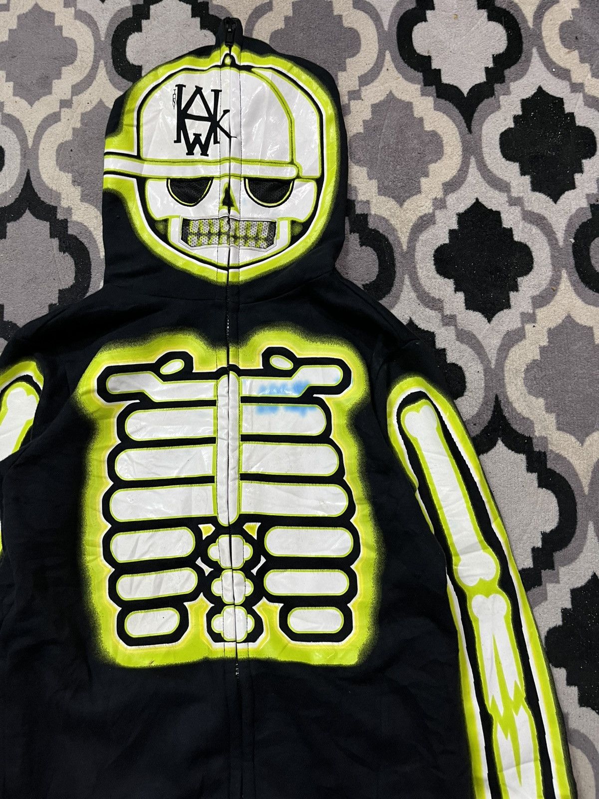 Le Grande Bleu (L.G.B.) 2000s tony hawk skeleton y2k full zip hoodie Size US S / EU 44-46 / 1 - 2 Thumbnail