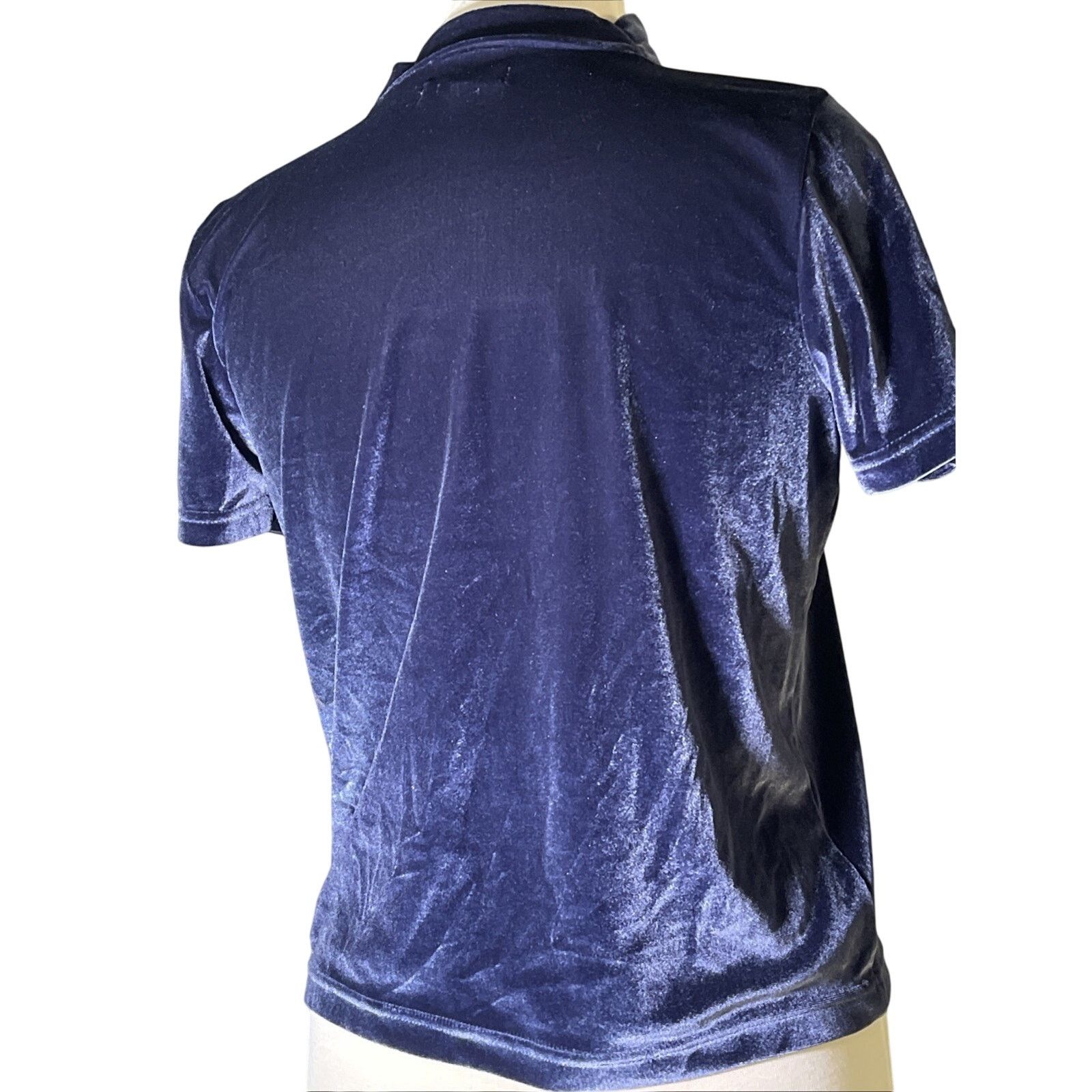 Madewell Madewell Velvet Tie Neck Top - Blue - Small Size S / US 4 / IT 40 - 4 Thumbnail
