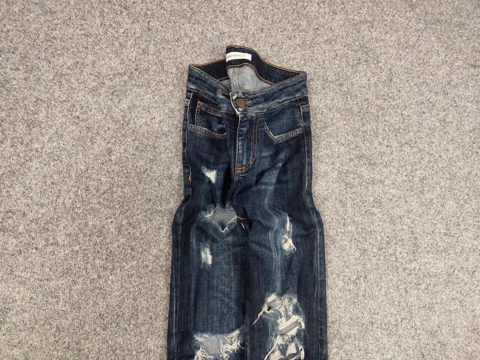 Balmain Pierre Balmain Design 17 CV Distressed Denim Slim Jeans Size US 26 / EU 42 - 4 Thumbnail