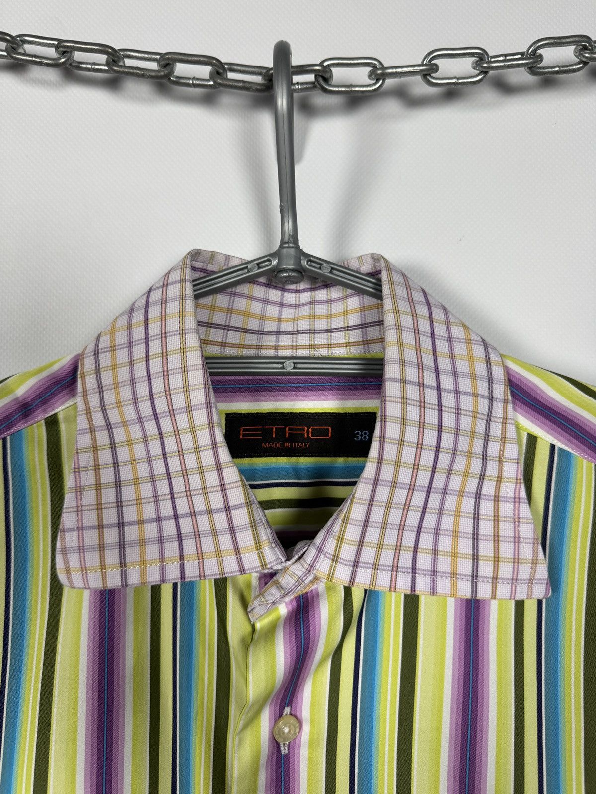 Etro ETRO Milano Long Sleeve Striped Shirt Made in Italy Size 38 Size US L / EU 52-54 / 3 - 7 Thumbnail