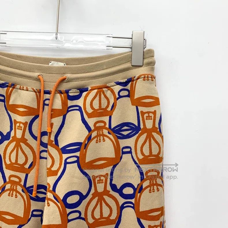 Hermes Hermes Color-block stirrup fantasy print cotton drawstring Size 42" / US 20 - 3 Thumbnail
