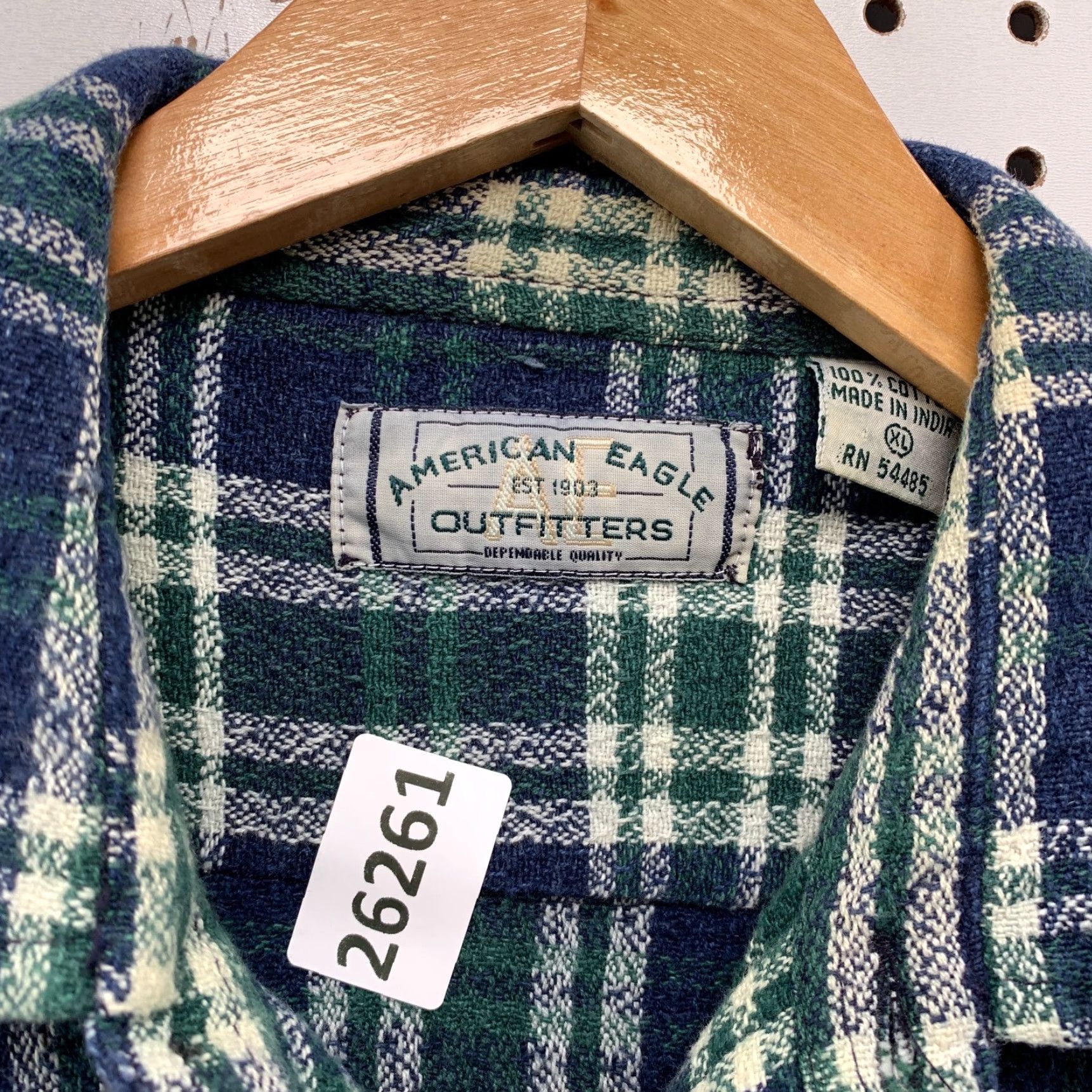 American Eagle Outfitters VINTAGE American Eagle Shirt Plaid Knit Button-Up Adult XL Green 90s Mens Size US XL / EU 56 / 4 - 7 Thumbnail