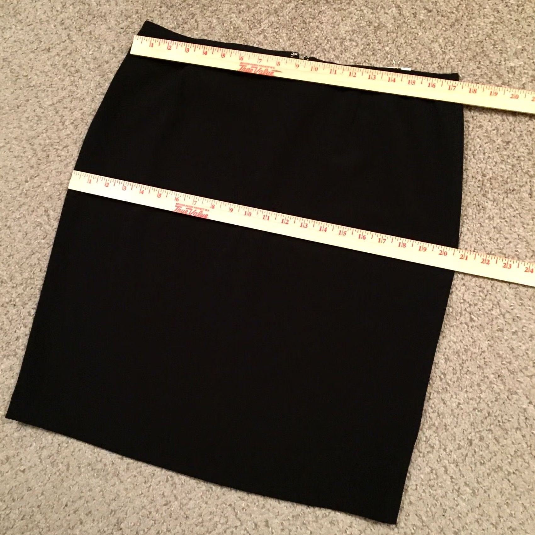 Vintage Sag Harbor Skirt 12P Black Knee Length Petite Unlined Slit Pencil Size 34" / US 12 / IT 48 - 2 Thumbnail