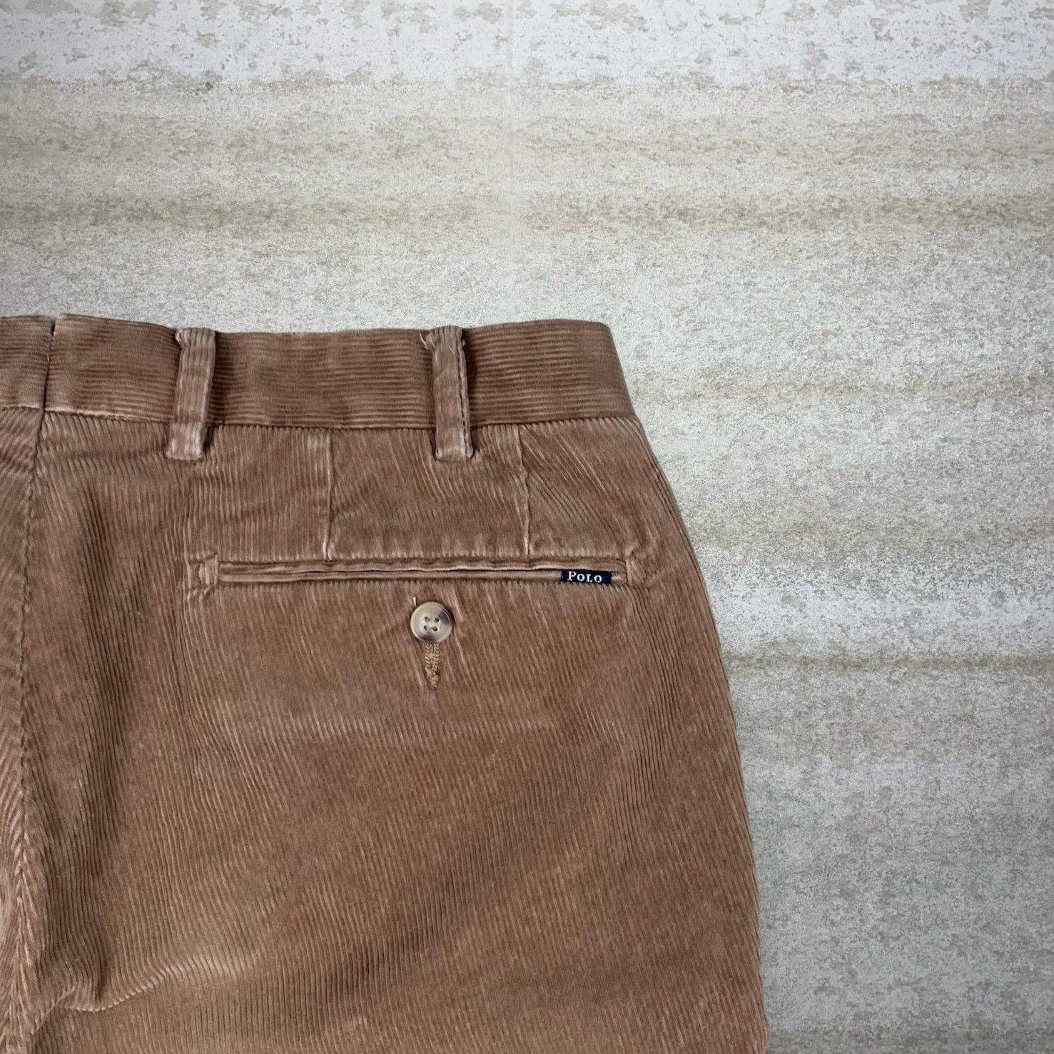 Polo Ralph Lauren × Vintage Ralph Lauren Corduroy Pants Slim Fit Tan Flat Front Trousers Size US 30 / EU 46 - 3 Thumbnail