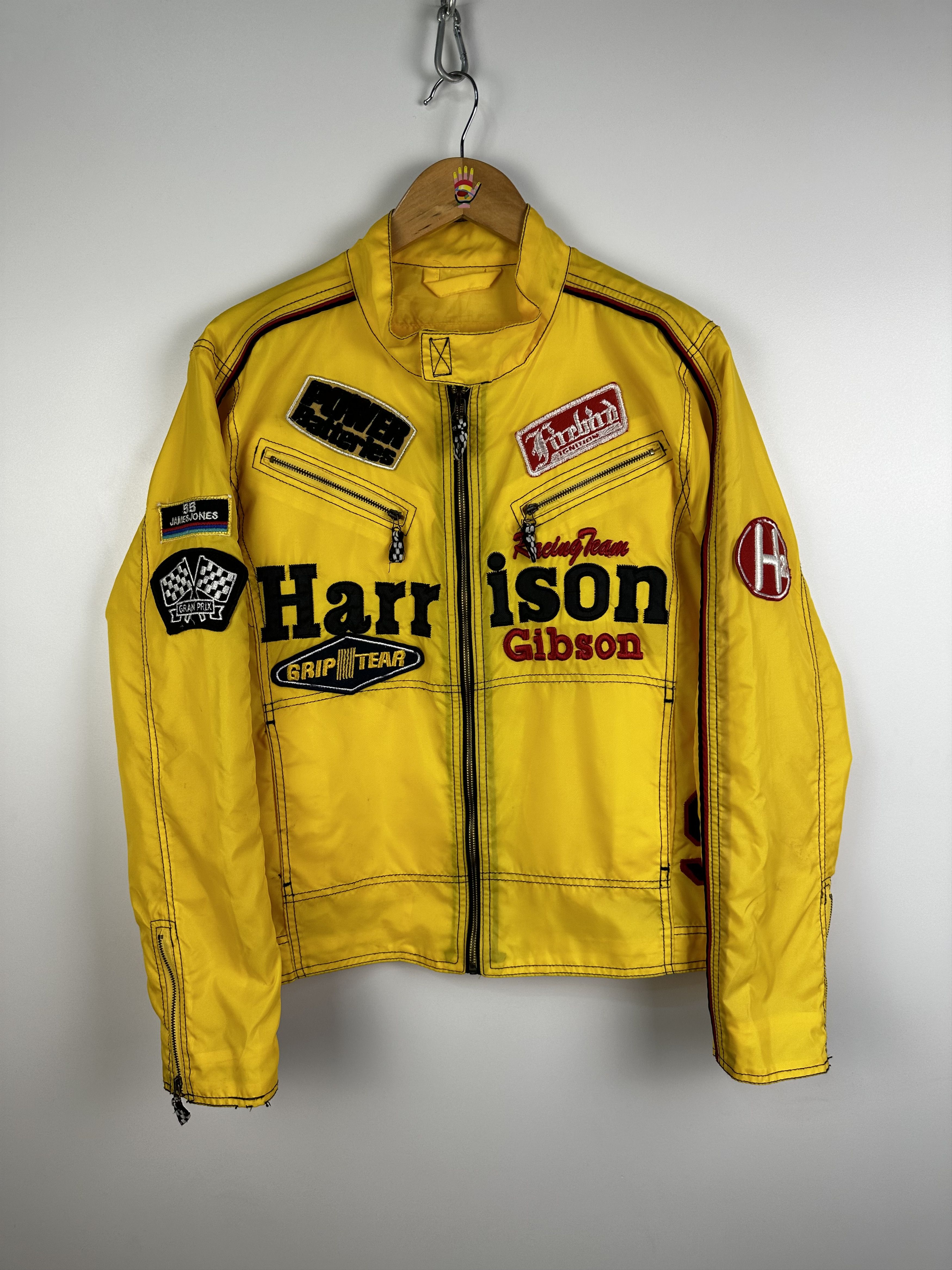Harrison Gibson Vintage Moto Racing Yellow Jacket Size M