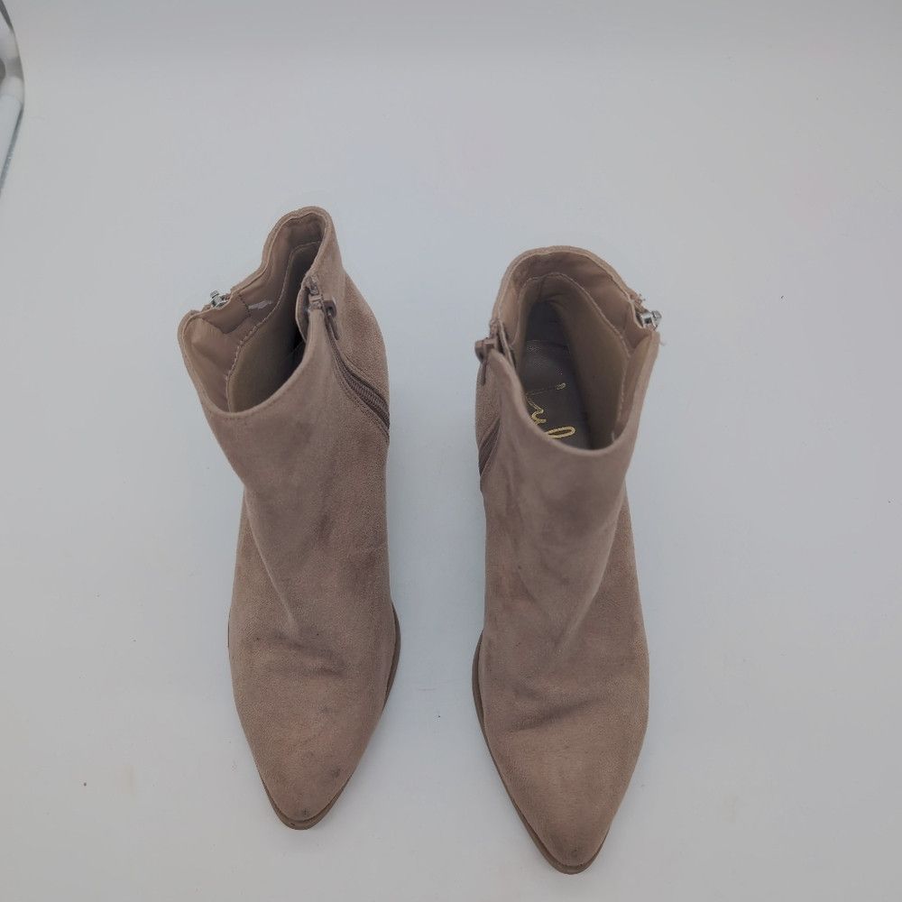 Lulus Lulu's Elegant Sz 6 Tan Fabric Suede Boots Booties Size US 6 / IT 36 - 3 Thumbnail