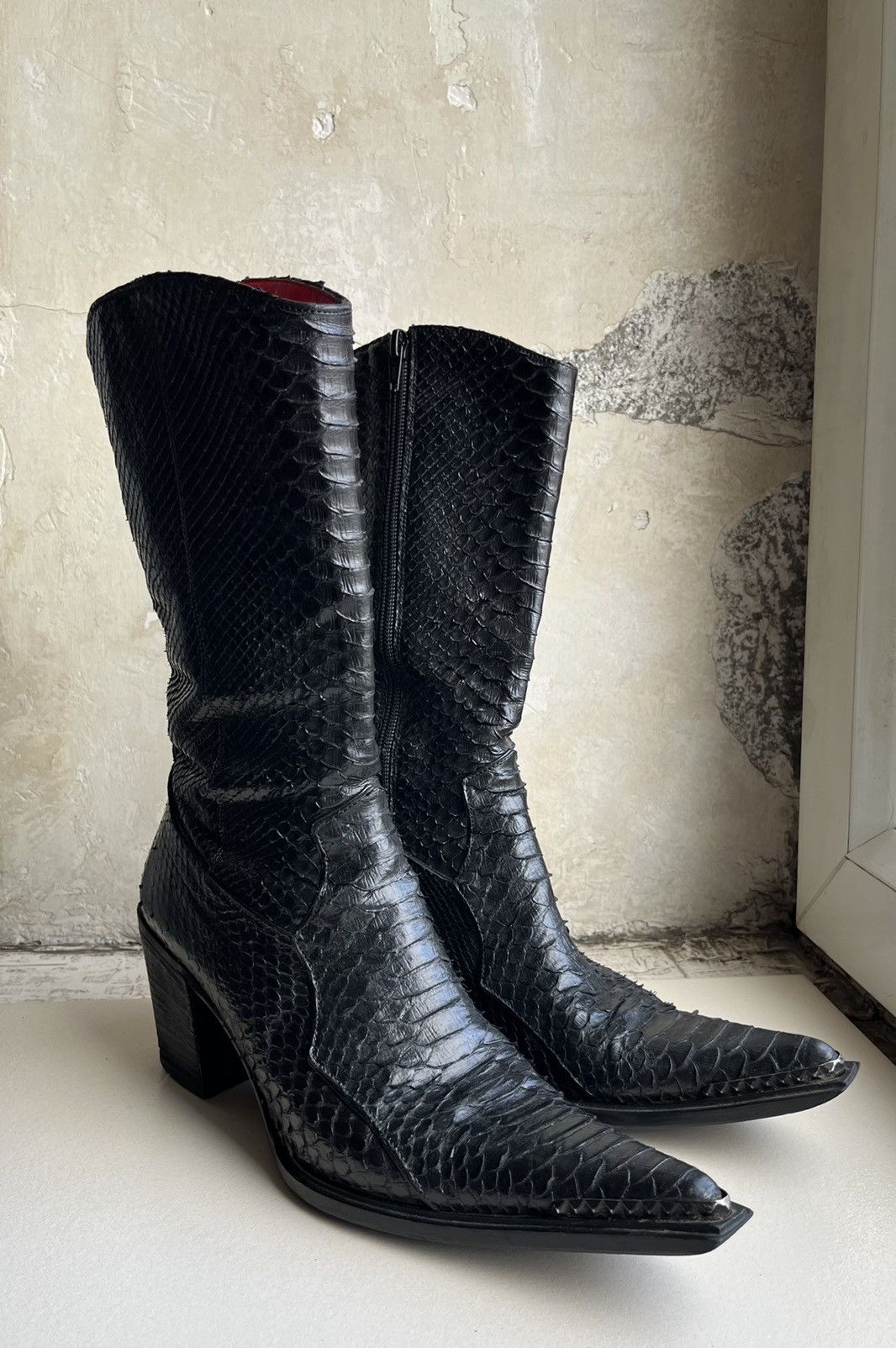 Vintage 90s Python Snakeskin Western Boots Size US 10 / IT 40 - 1 Thumbnail