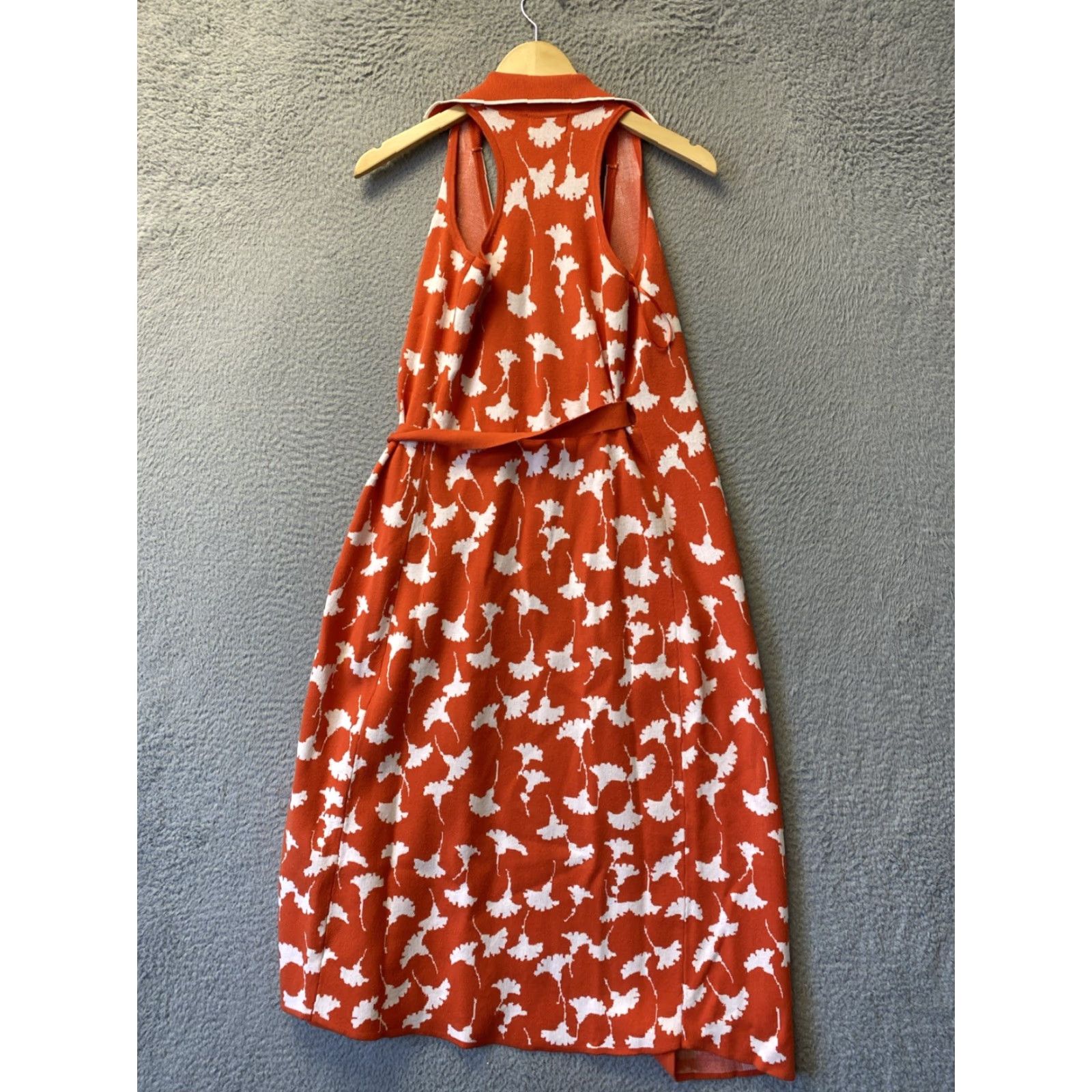Diane von Furstenberg VINTAGE DVF Diane von Furstenberg X Target Ginkgo Orange Knit Wrap Dress Midi Sleeveless 2XS Regular Mens? Womens? Size XXS / US 00 / IT 34 - 6 Thumbnail