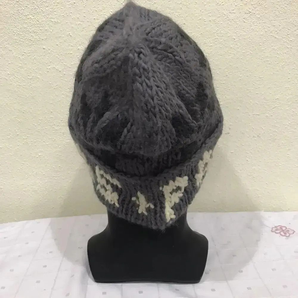 Japanese Brand Papas Spellout Knit Najavo Design Beanie Hat Size ONE SIZE - 4 Thumbnail