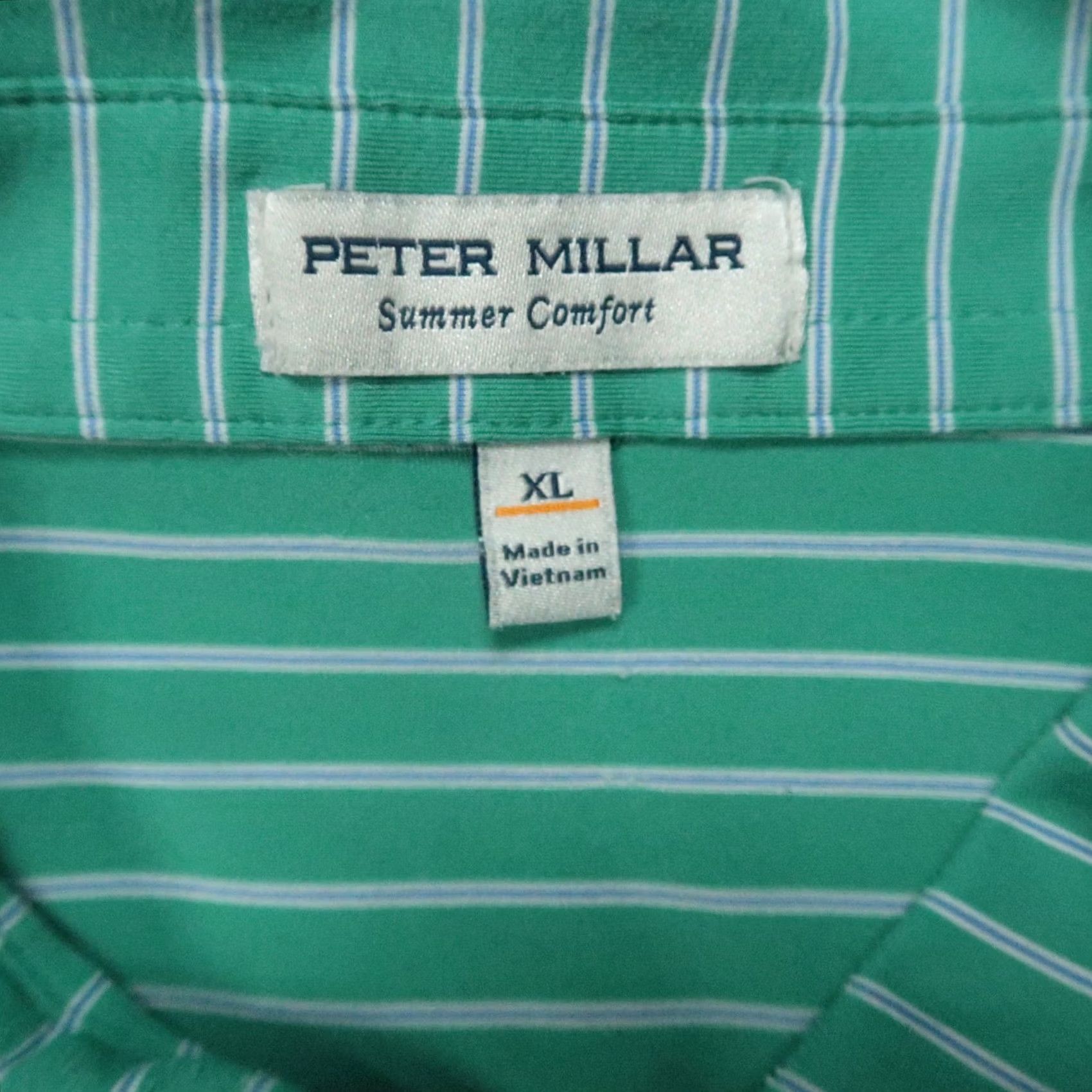 Peter Millar VINTAGE Peter Millar Shirt Mens XL Green Striped Polo Exercises? (Note: No additional text allowed) Size US XL / EU 56 / 4 - 3 Thumbnail
