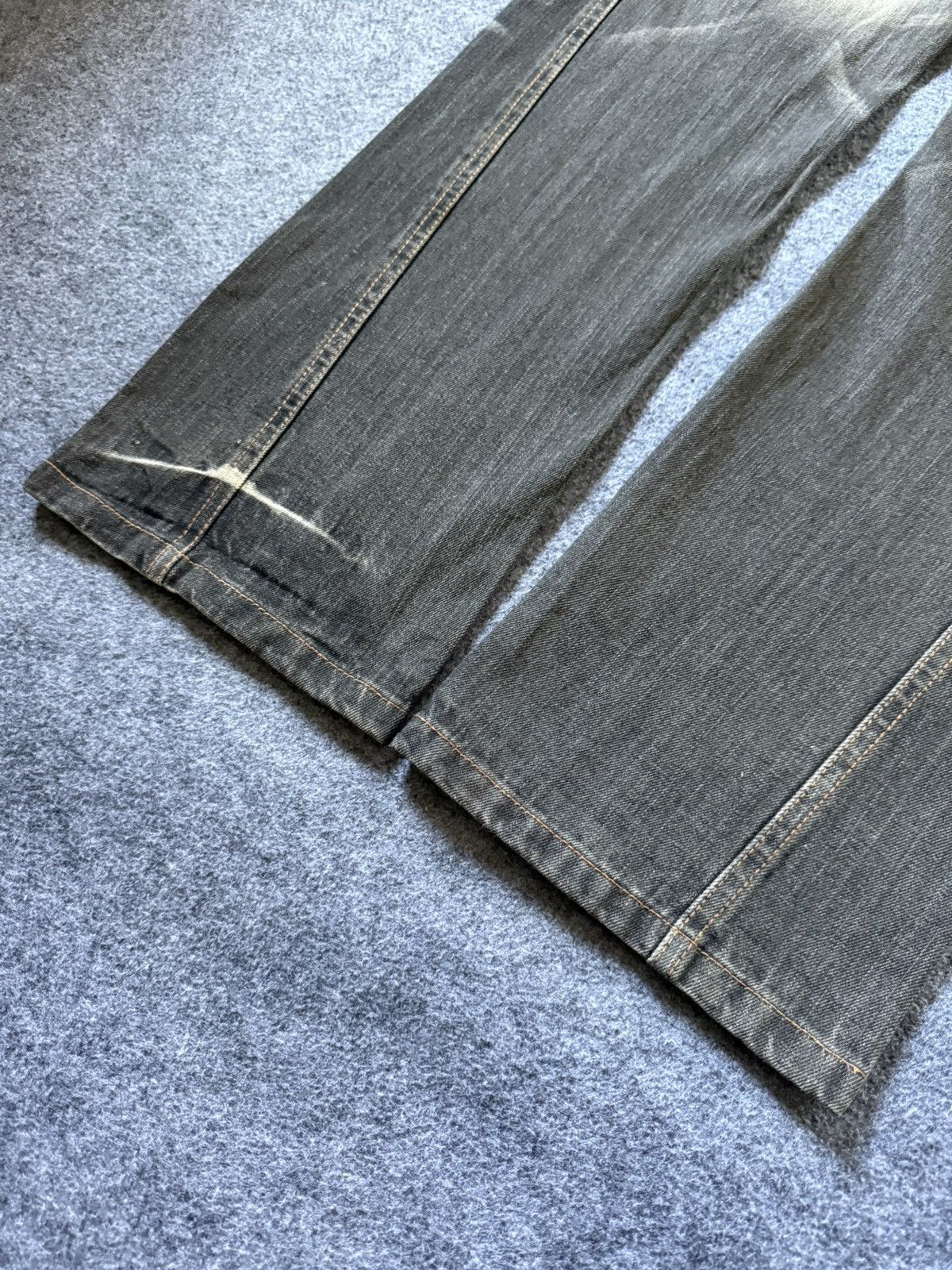 If Six Was Nine Double Focus Japan Asymmetrical Double Waist Flared Jeans Size US 30 / EU 46 - 13 Thumbnail