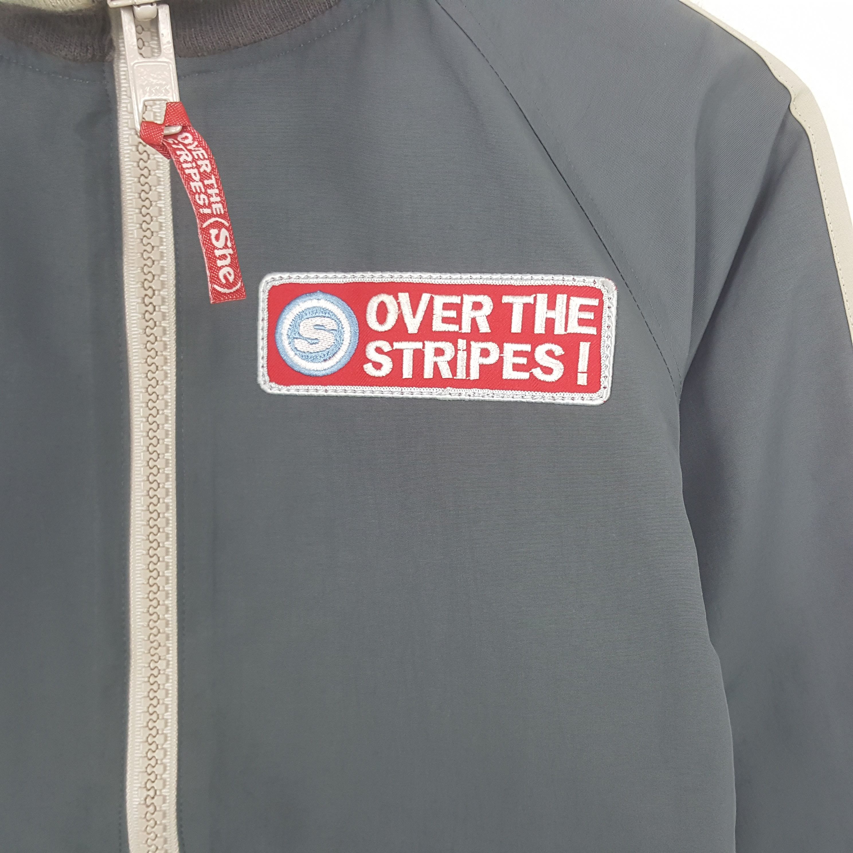 Japanese Brand Vintage SHE Over The Stripes Zipper Jacket Size US S / EU 44-46 / 1 - 2 Thumbnail