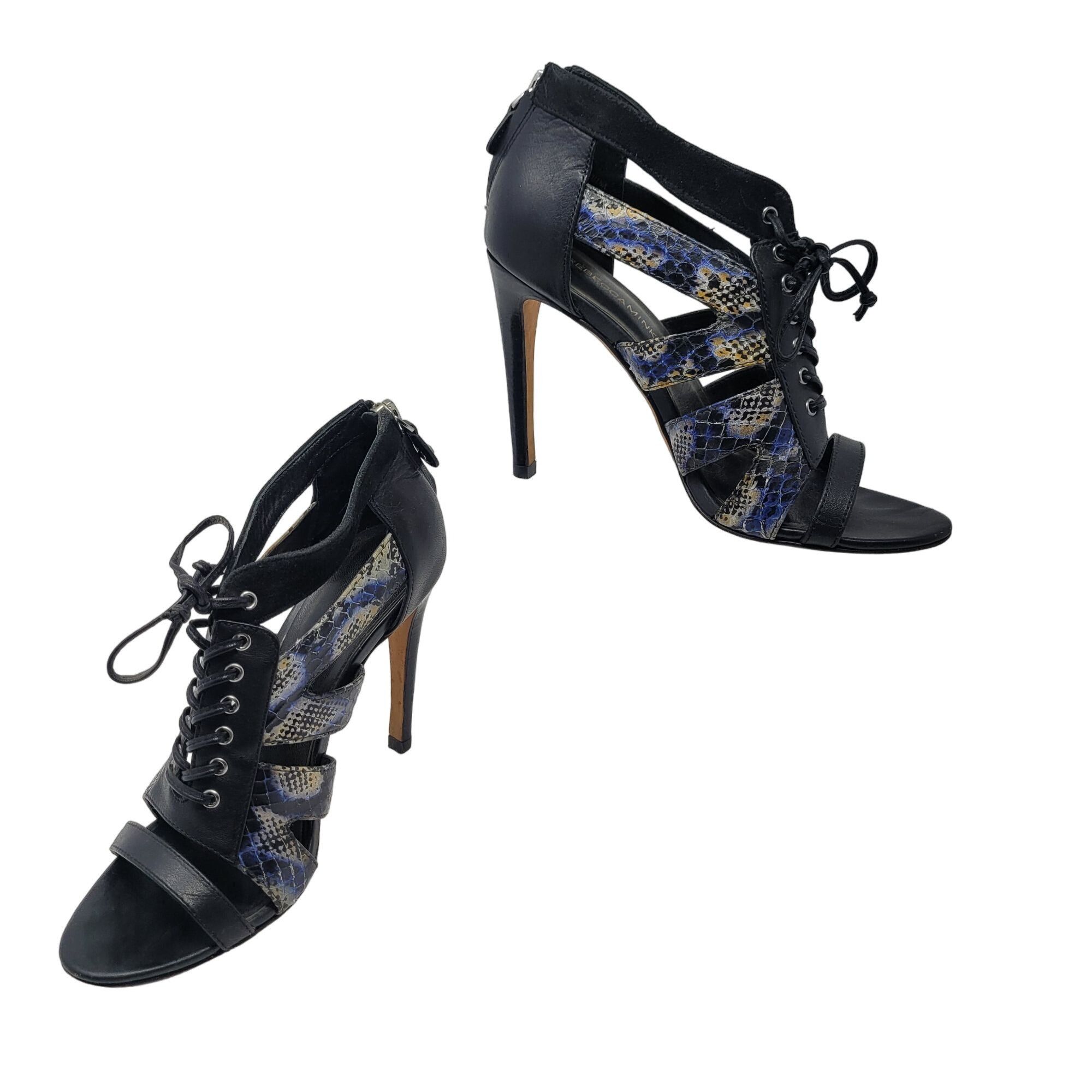 Rebecca Minkoff 90s Rebecca Minkoff Strappy Lace-Up Stiletto Heels 6.5 Blue Size US 6.5 / IT 36.5 - 1 Thumbnail