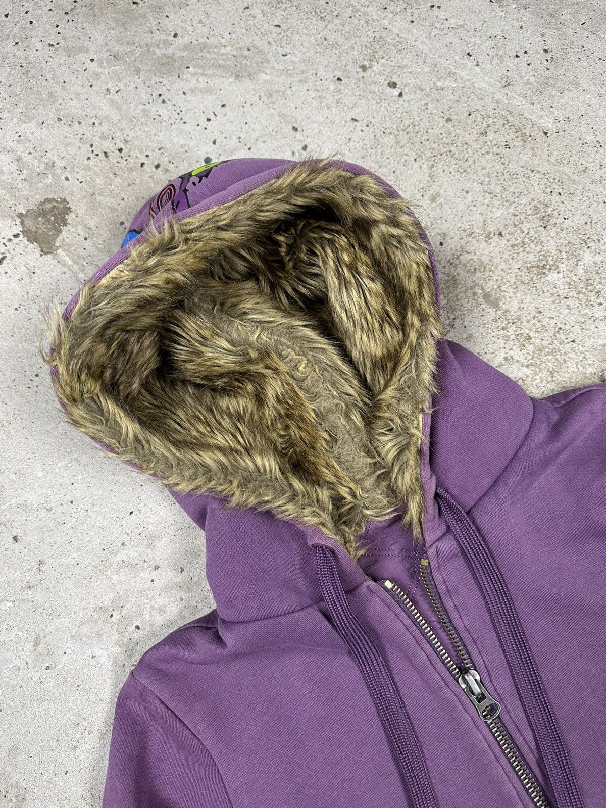 Abercrombie & Fitch Vintage Y2K Faux Fur Purple Hoodie 2 Zip Sweatshirt Size US S / EU 44-46 / 1 - 6 Thumbnail