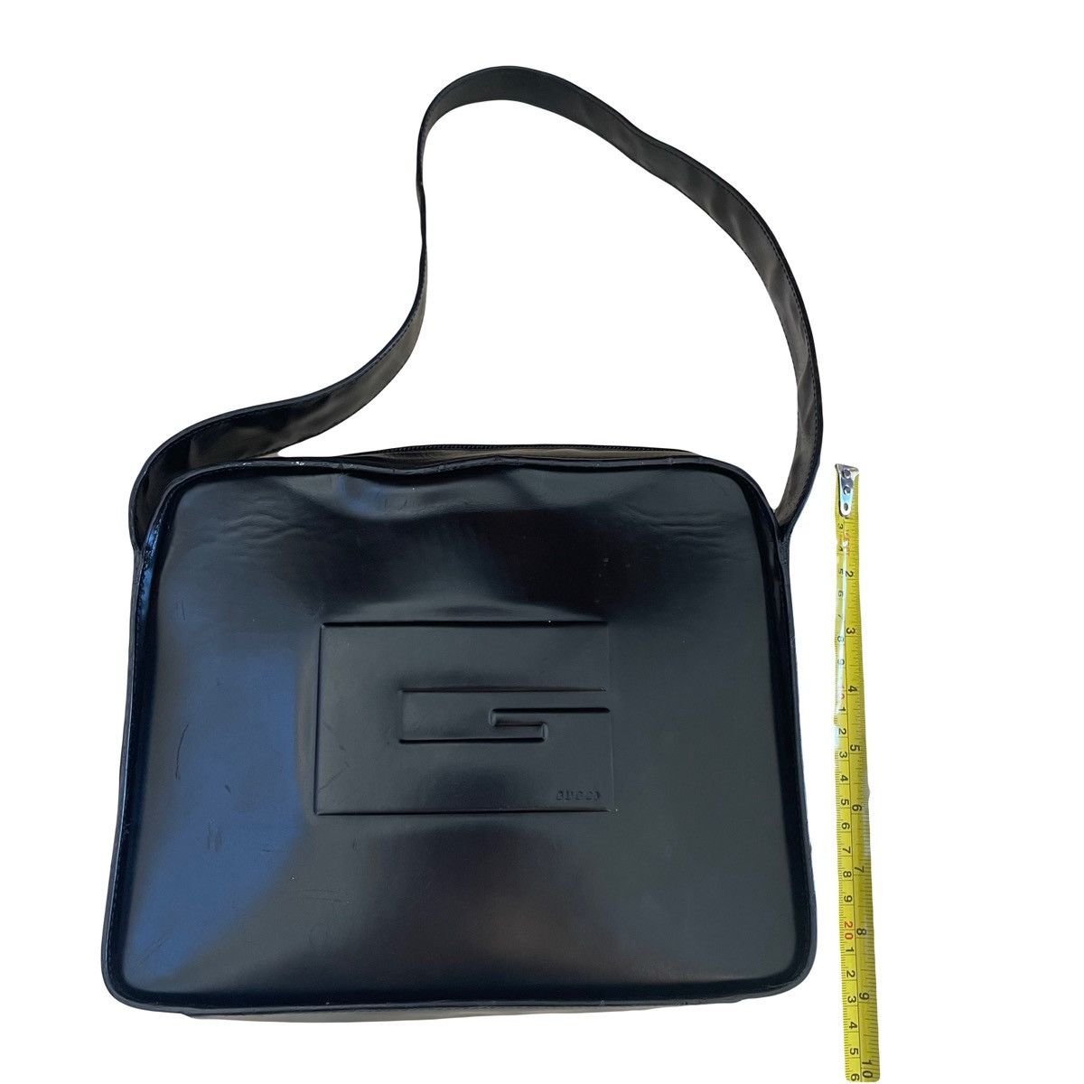 Vintage Gucci Logo Patent Leather Shoulder Bag