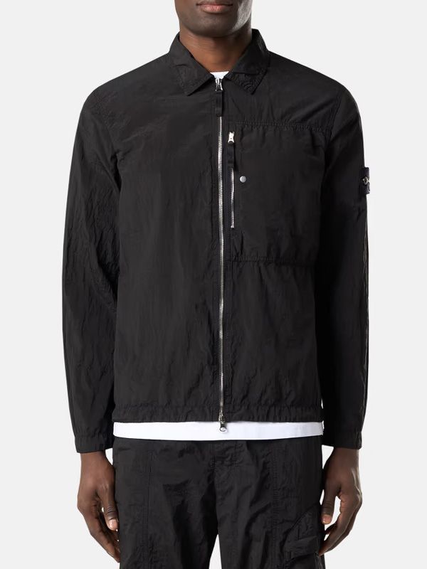 Stone Island o1h1sh10525 Crinkle Over Shirt in Black Size US XL / EU 56 / 4 - 2 Thumbnail