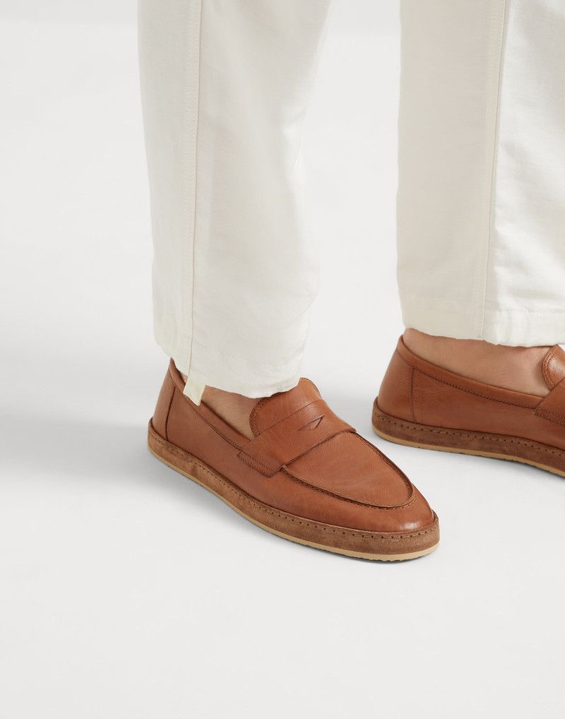Brunello Cucinelli o1la1rc1a0326 Soft Calfskin Loafer Sneakers in Brown Size US 9 / EU 42 - 2 Thumbnail