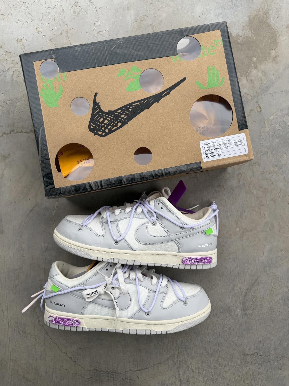 Nike Nike Dunk Low Off-White Lot 3 Size 10.5M DS OG All Size US 10.5 / EU 43-44 - 1 Thumbnail