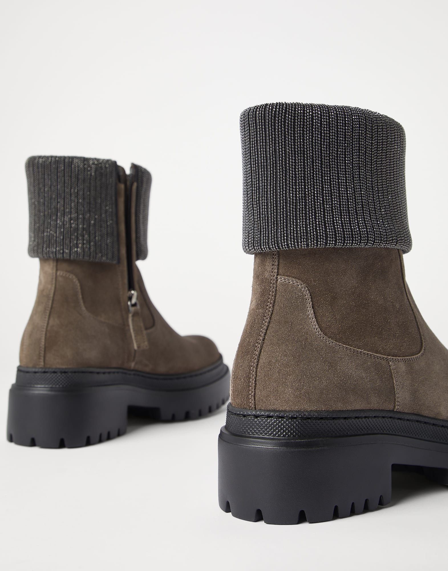 Brunello Cucinelli o1la1rc1a1025 Suede Chelsea Boots in Brown Size US 7 / IT 37 - 3 Thumbnail
