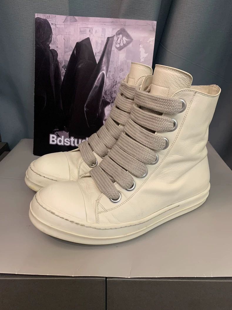 Rick Owens Rick Owens Wide shoelace thick strap high-top cowhide leat Size US 10 / EU 43 - 4 Thumbnail
