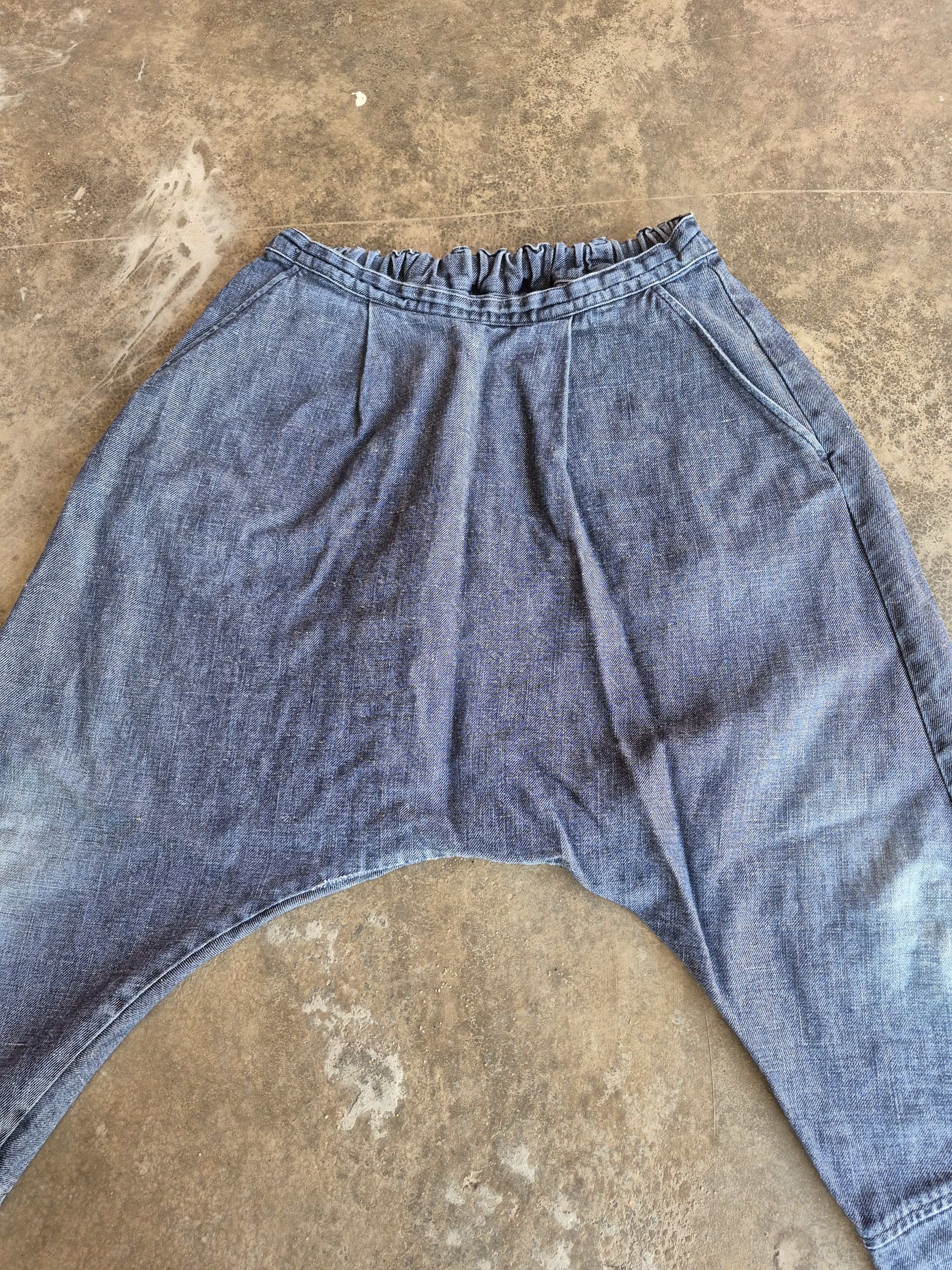 Japanese Brand 🔥 Japanese Brand Designer Long Crotch Denim Linen Pants Size US 28 / EU 44 - 4 Thumbnail