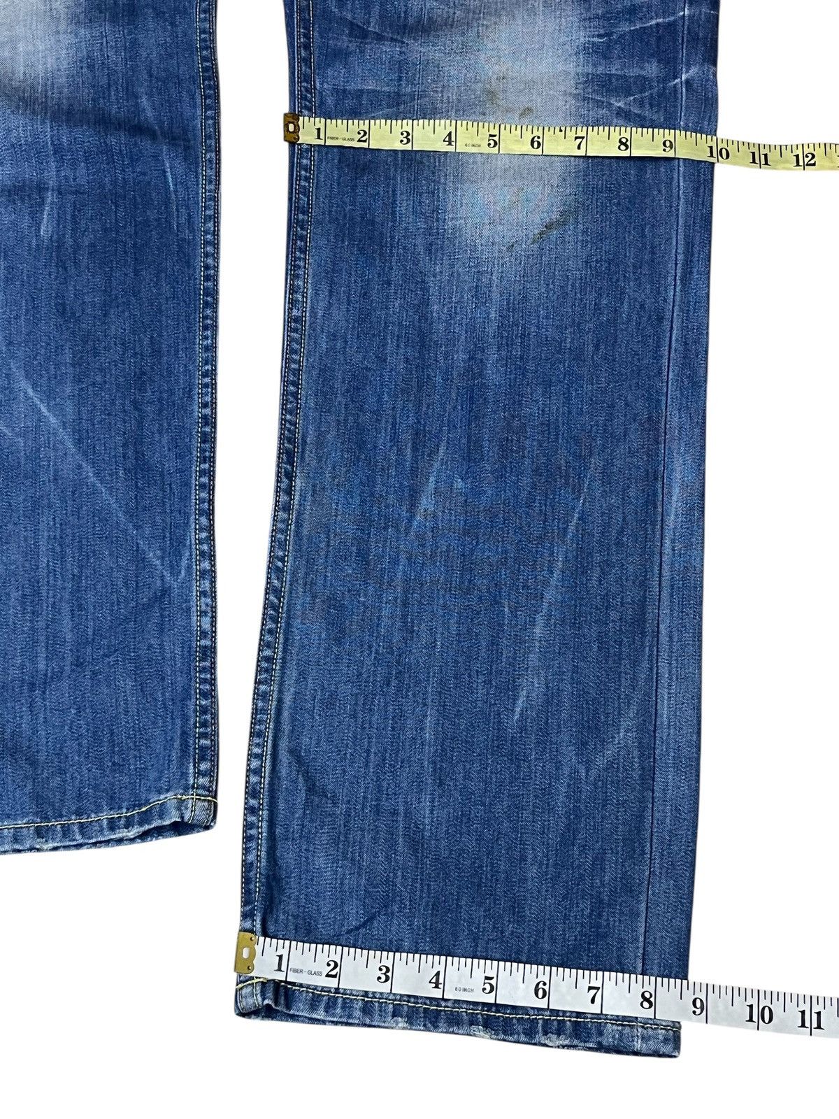 Japanese Brand Japanese y2k BIG TRAIN OSAKA JEANS skull patches dirty jeans Size US 33 - 19 Thumbnail